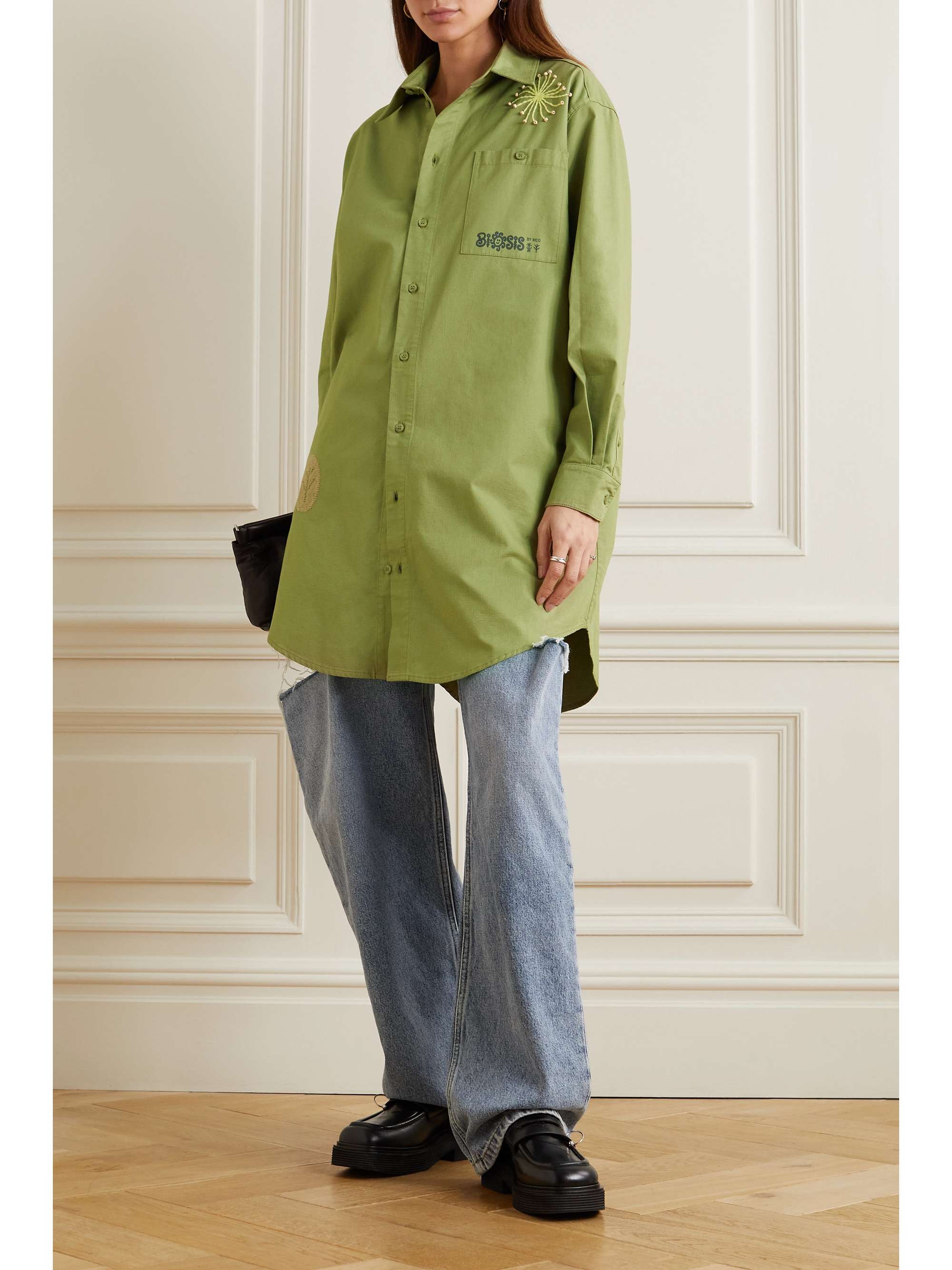 MCQ ALEXANDER MCQUEEN Biosis 大廓形带缀饰纯棉衬衫