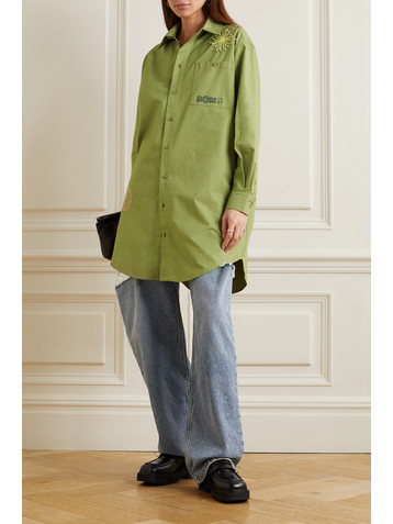 MCQ ALEXANDER MCQUEEN Biosis oversized embellished cotton shirt