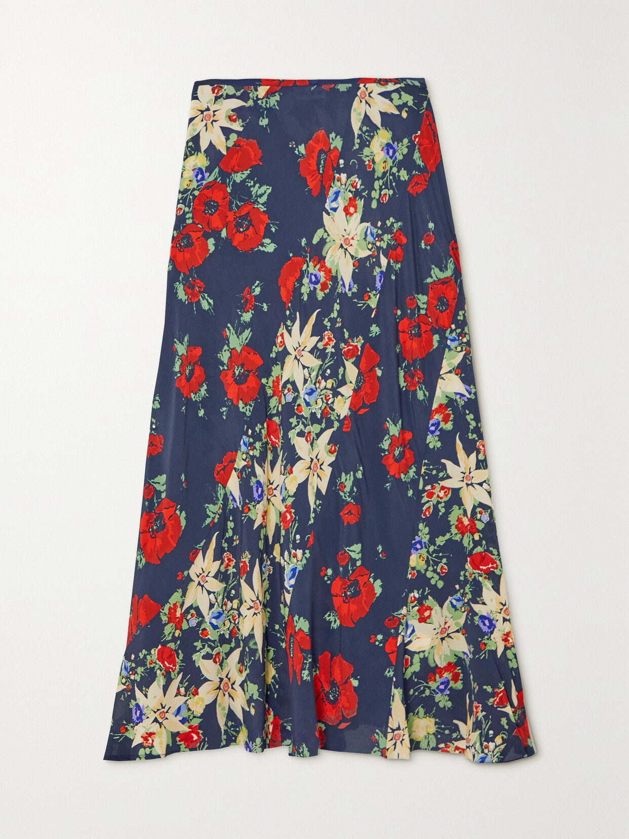 RIXO - Hudson Floral-print Georgette Midi Skirt - Blue