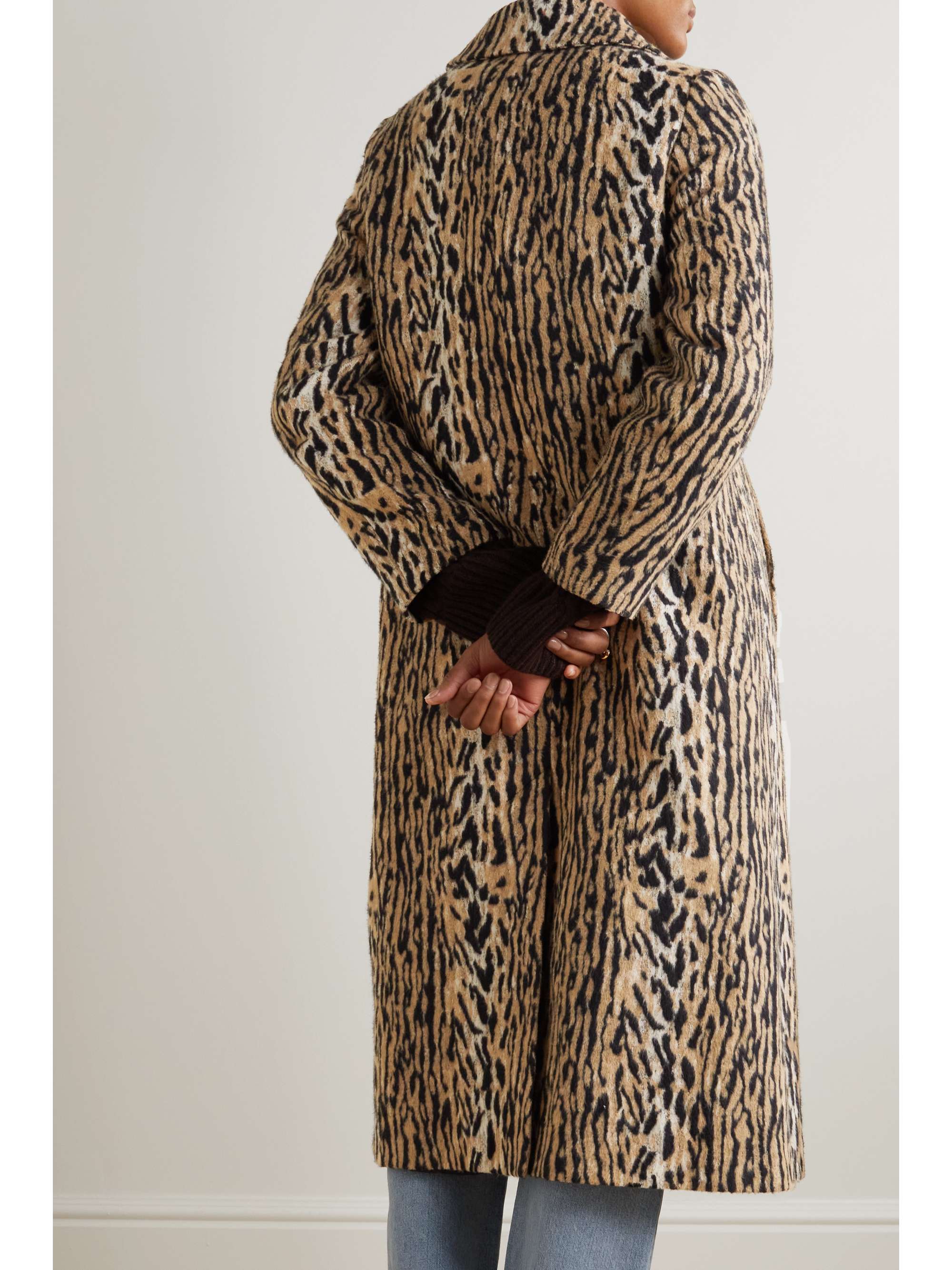 RIXO Milly leopard-print felt coat