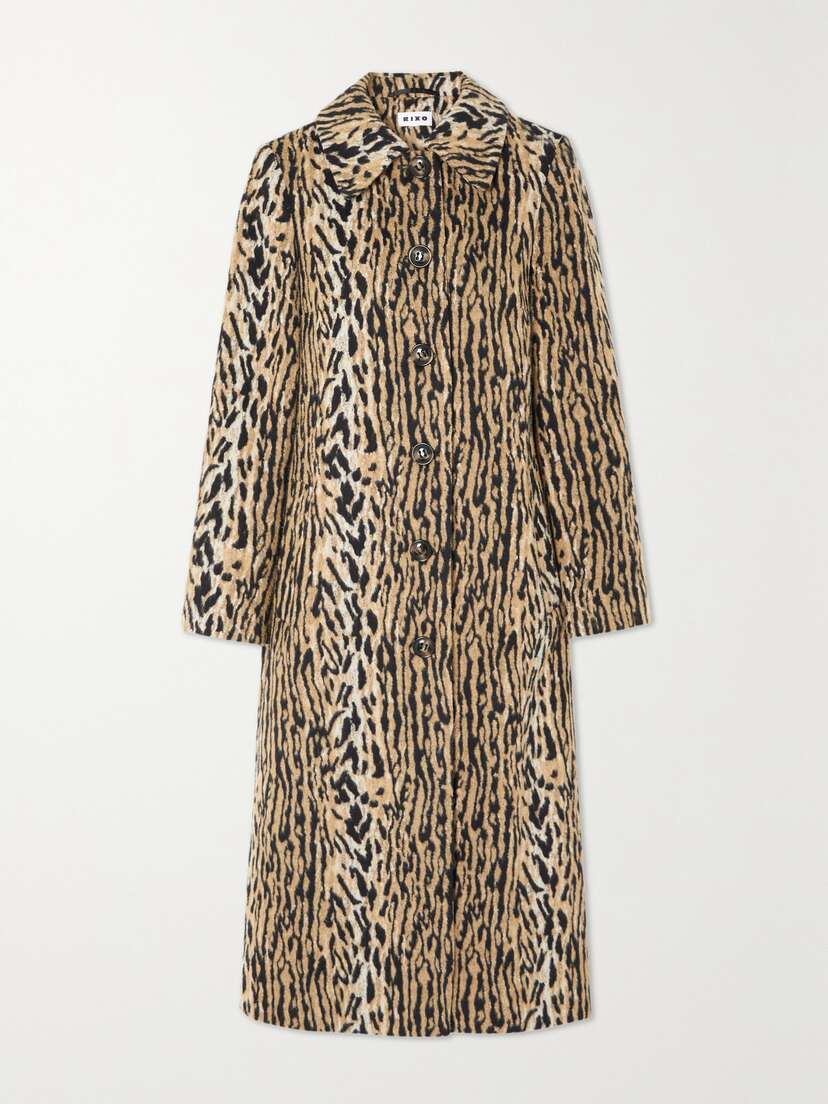 Rixo Milly Leopard-print Felt Coat