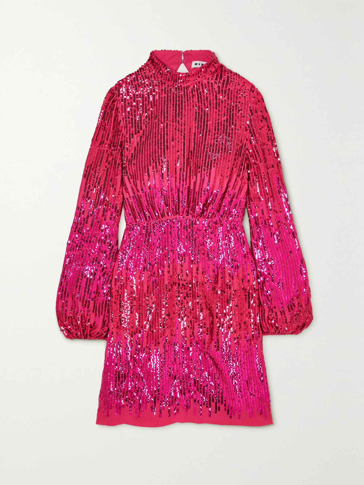 RIXO - Lara Velvet-trimmed Open-back Sequined Crepe Mini Dress - Pink