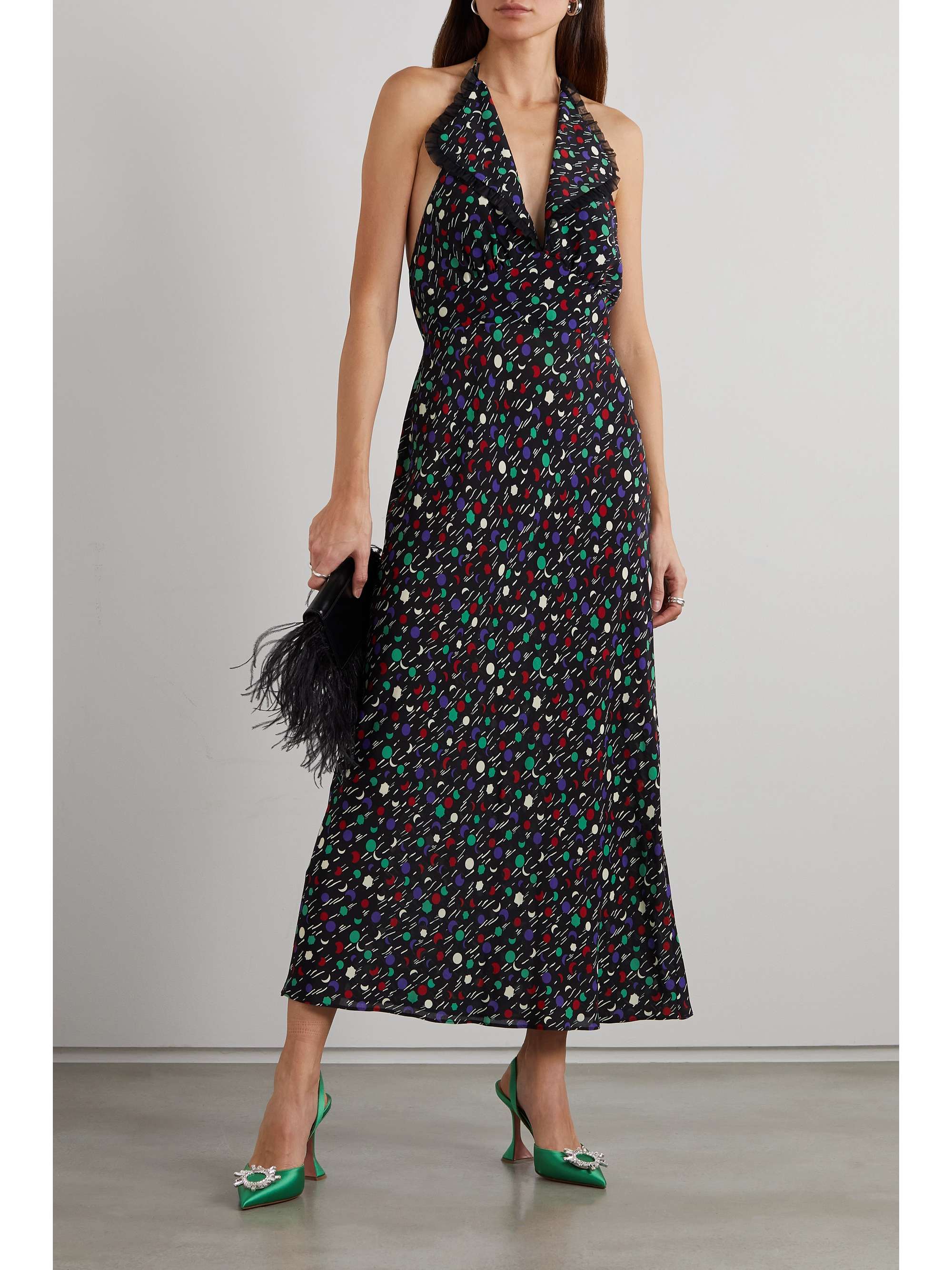 RIXO Sabrina open-back printed cotton and linen-blend maxi dress