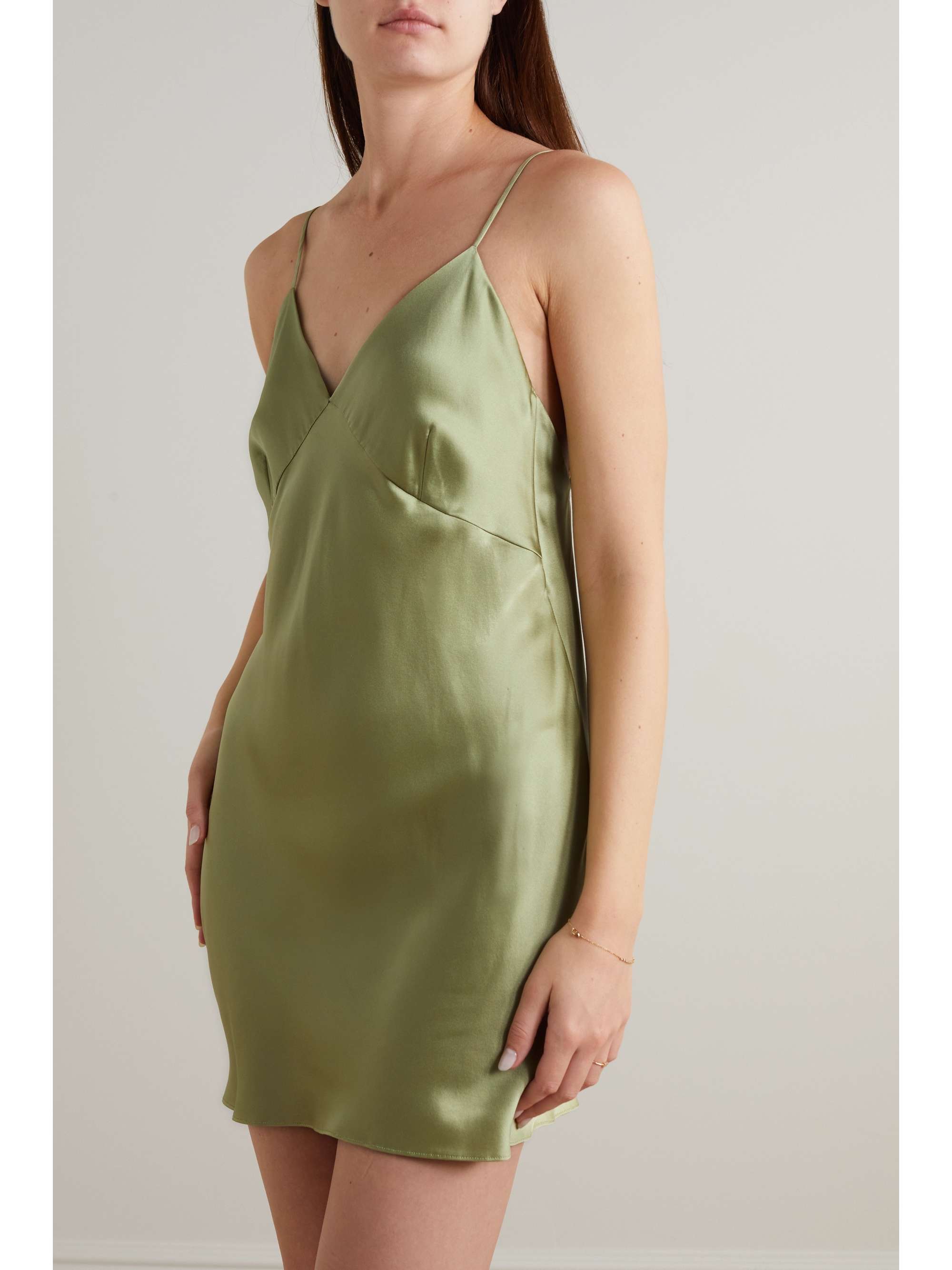 OLIVIA VON HALLE Xena silk-satin chemise