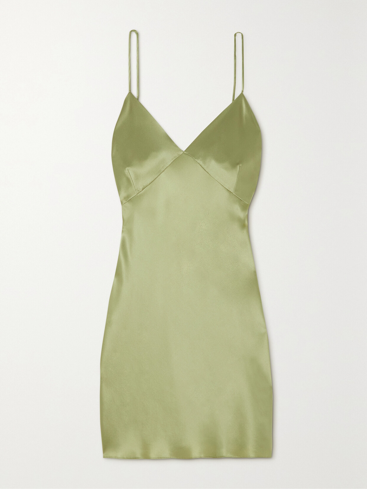 Olivia von Halle Xena Silk-satin Chemise - Green