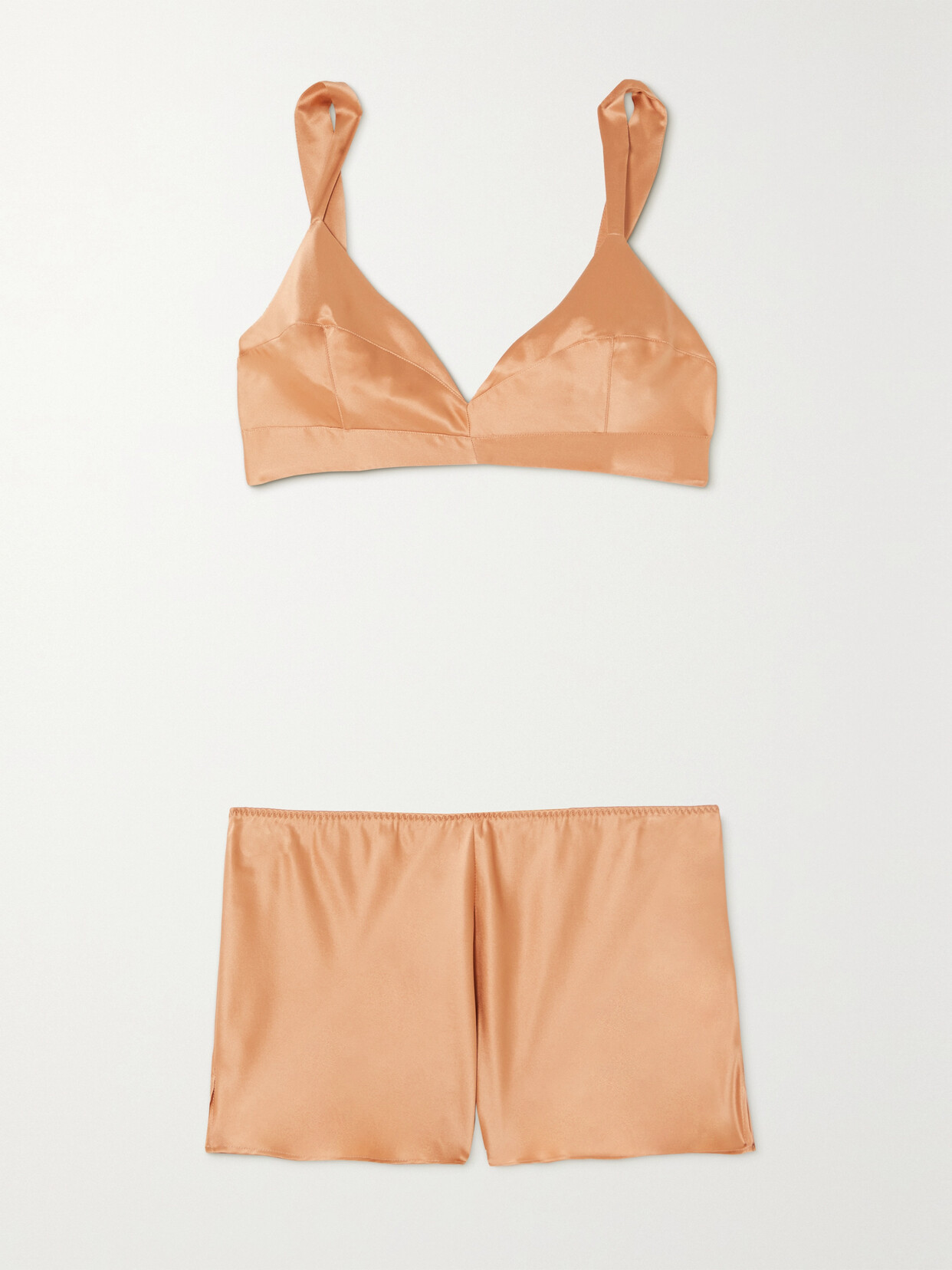 Olivia von Halle Zsa Zsa Silk-satin Pajama Set - Brown