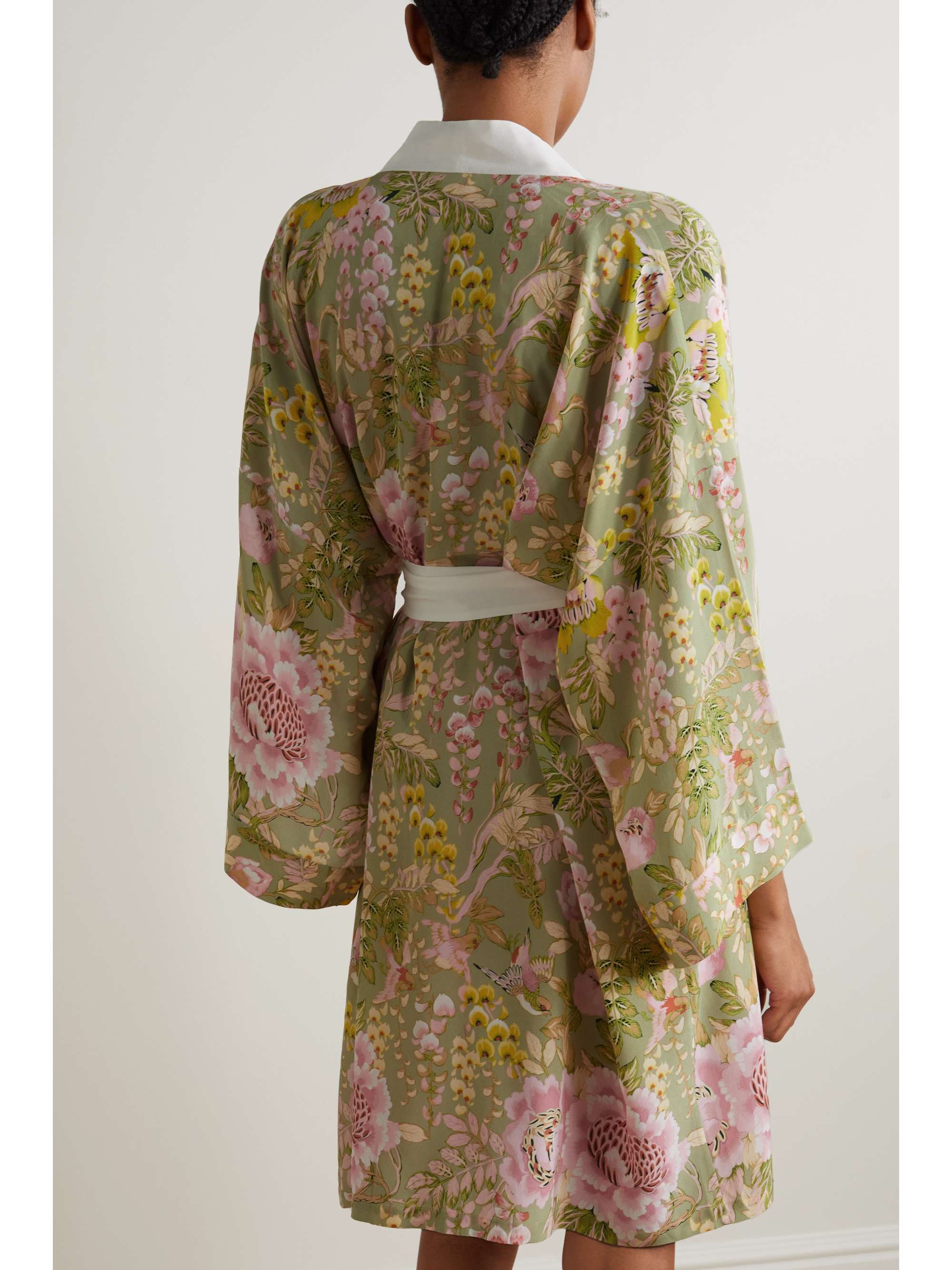 OLIVIA VON HALLE Mimi floral-print silk crepe de chine robe