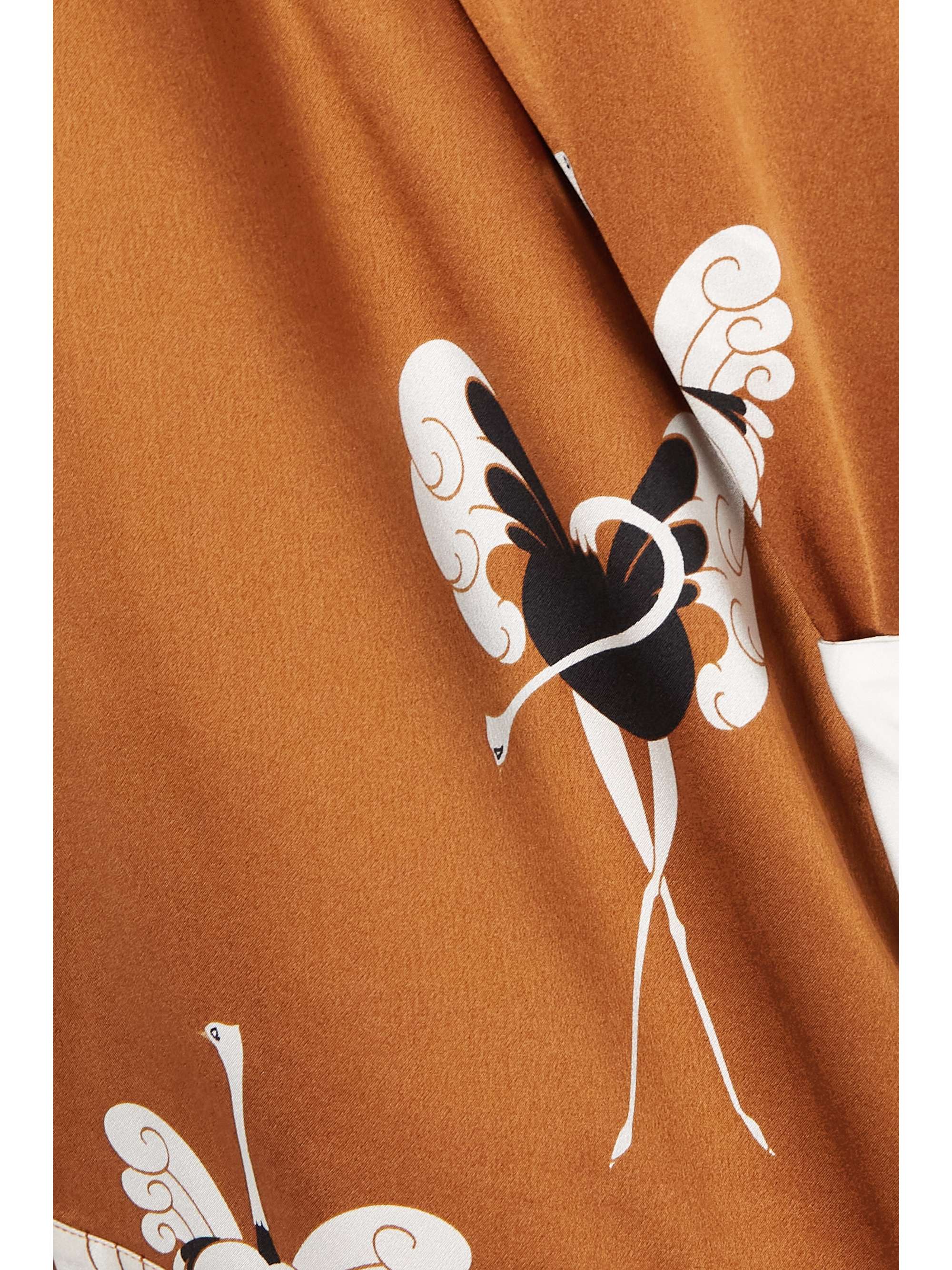 OLIVIA VON HALLE Mimi belted printed silk-satin robe