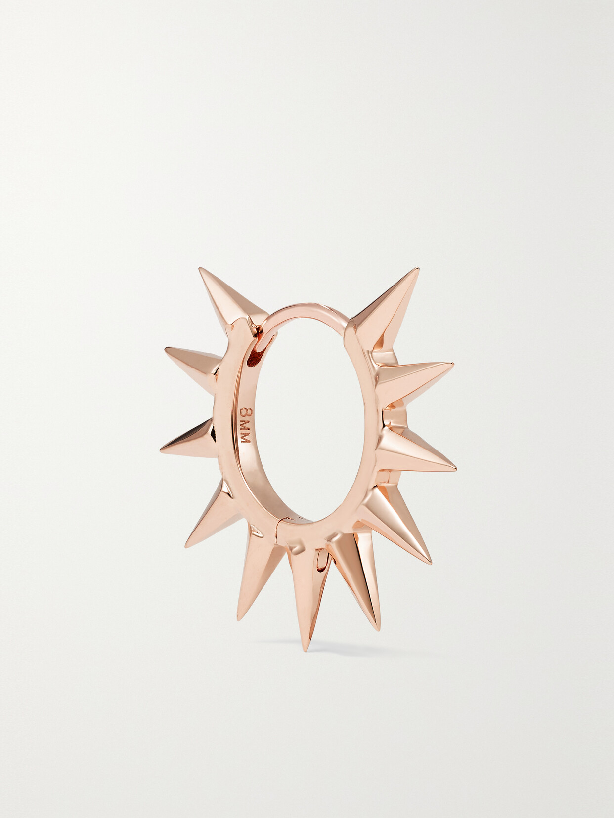 MARIA TASH - Mohawk 8mm 14-karat Rose Gold Single Hoop Earring - one size