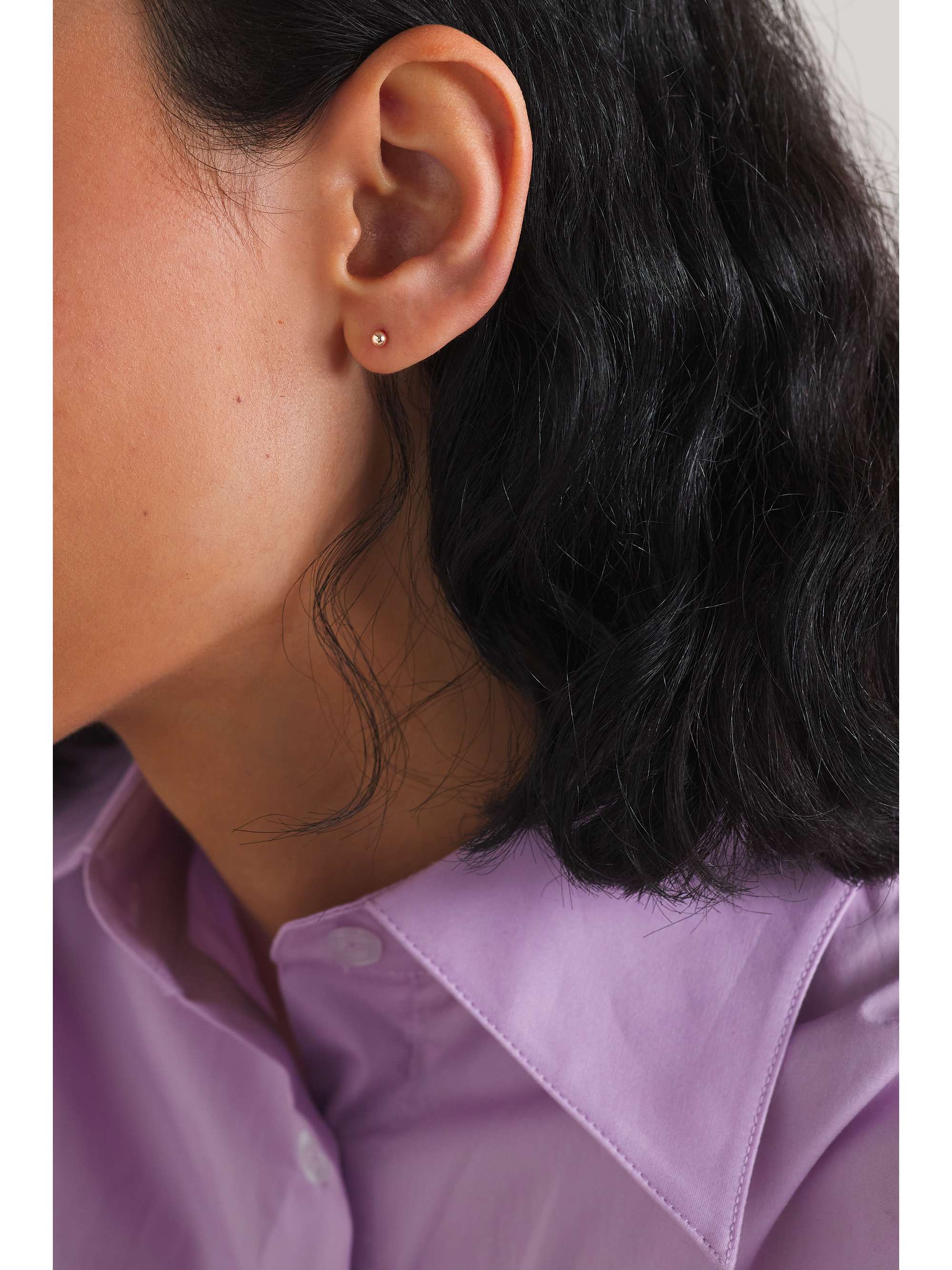 MARIA TASH 3mm Ball Threaded Stud 14-karat gold single earring
