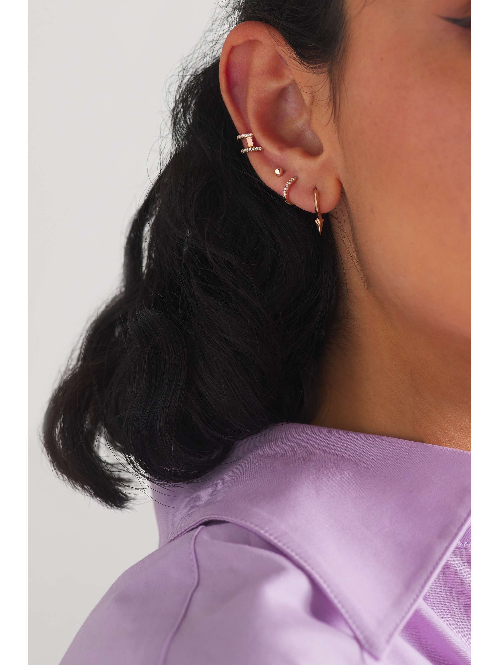 MARIA TASH 3mm Ball Threaded Stud 14-karat gold single earring
