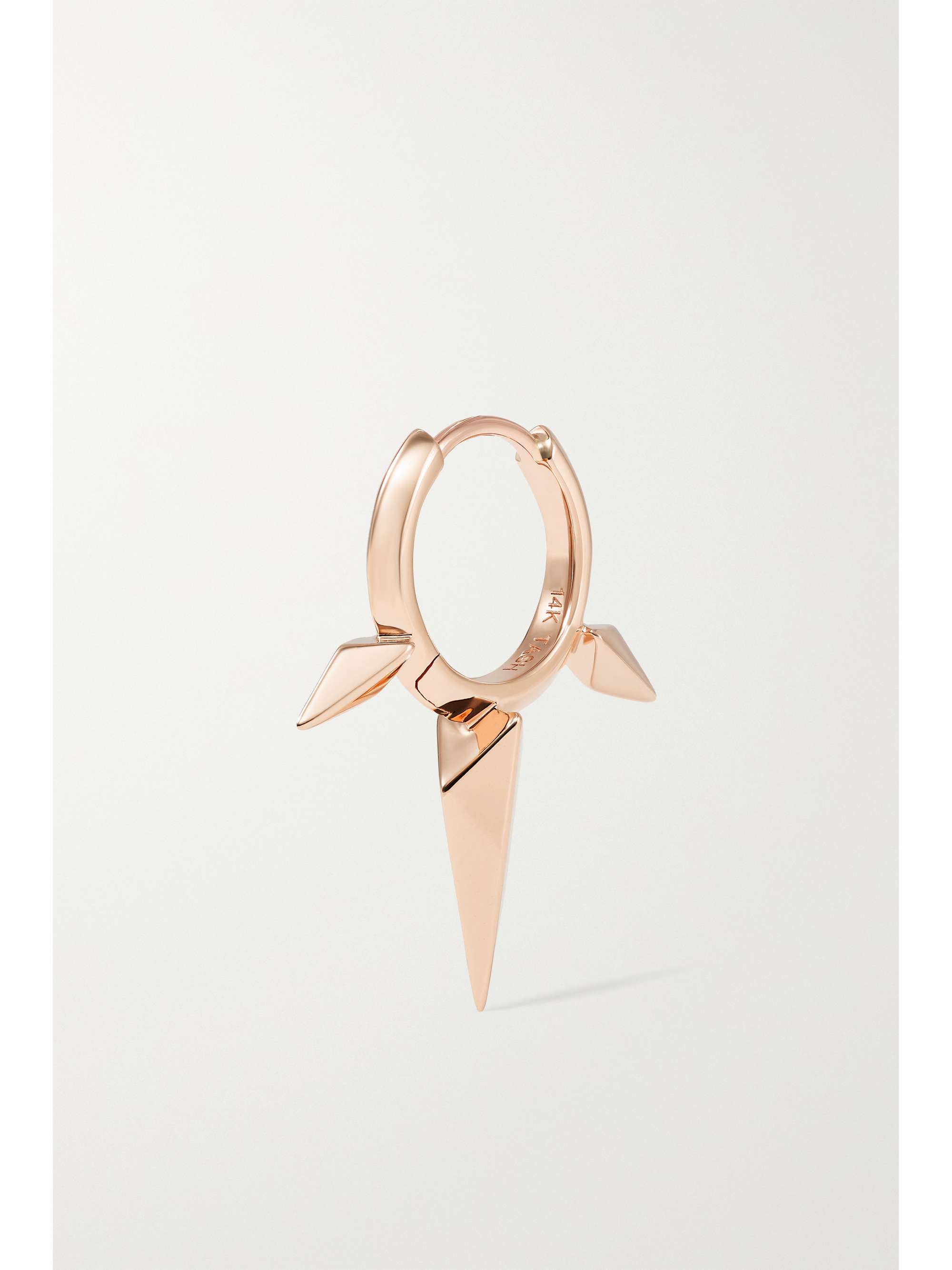 MARIA TASH Faceted Triple Long Spike 8mm  14-karat rose gold single hoop earring