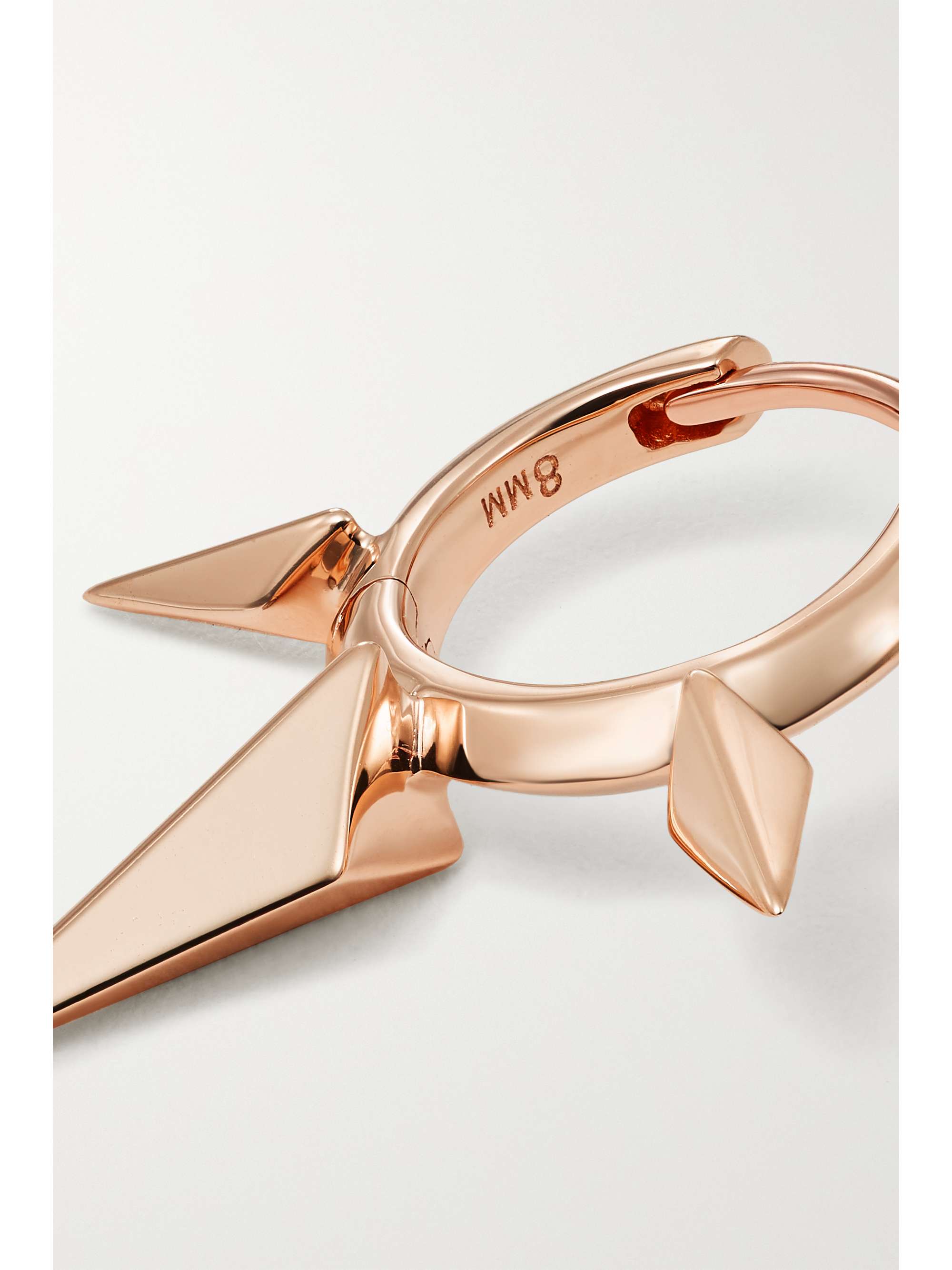 MARIA TASH Faceted Triple Long Spike 8mm  14-karat rose gold single hoop earring