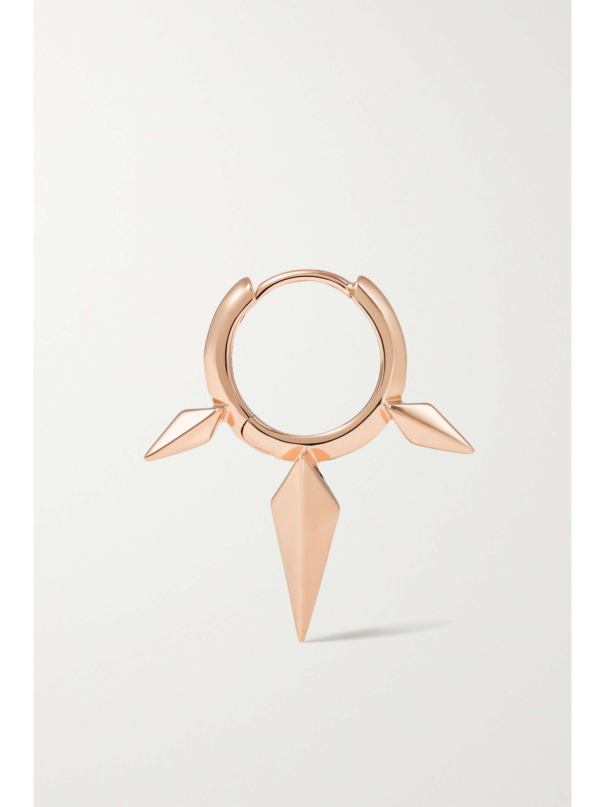 MARIA TASH Faceted Triple Long Spike 8mm  14-karat rose gold single hoop earring