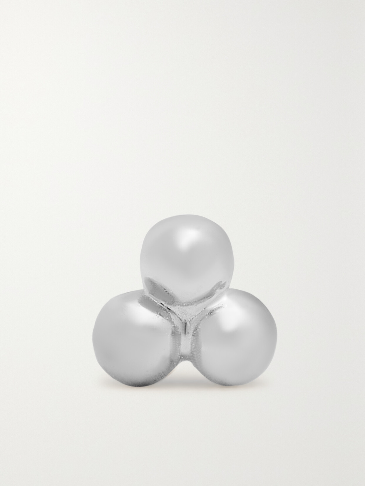 Maria Tash 3.5mm Ball Trinity Threaded Stud 14-karat White Gold Single Earring