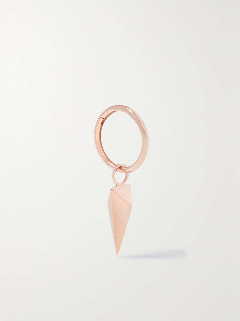 MARIA TASH Faceted Spike 8mm 14-karat Rose Gold Single Hoop Earring