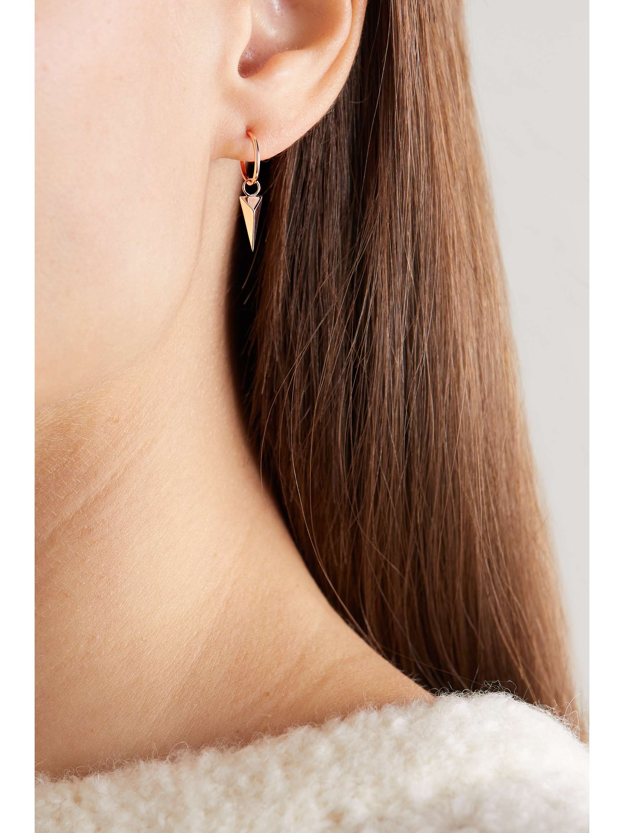 MARIA TASH Faceted Spike 14-karat gold hoop single earring