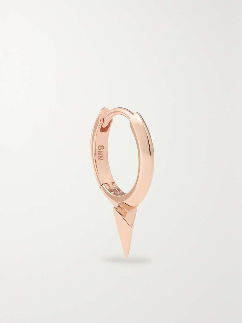MARIA TASH 8mm Faceted Short Spike 14-karat Rose Gold Single Hoop Earring
