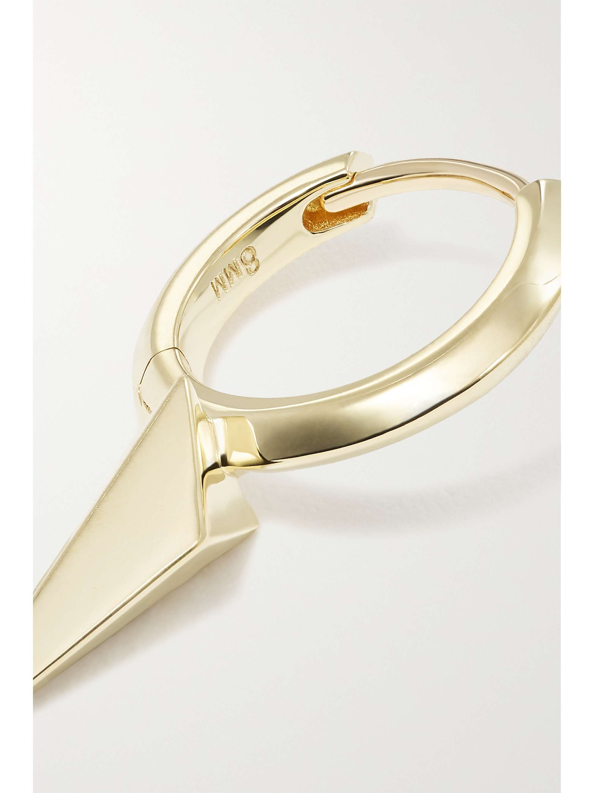 MARIA TASH Faceted Long Spike 8mm 14-karat gold single hoop earring