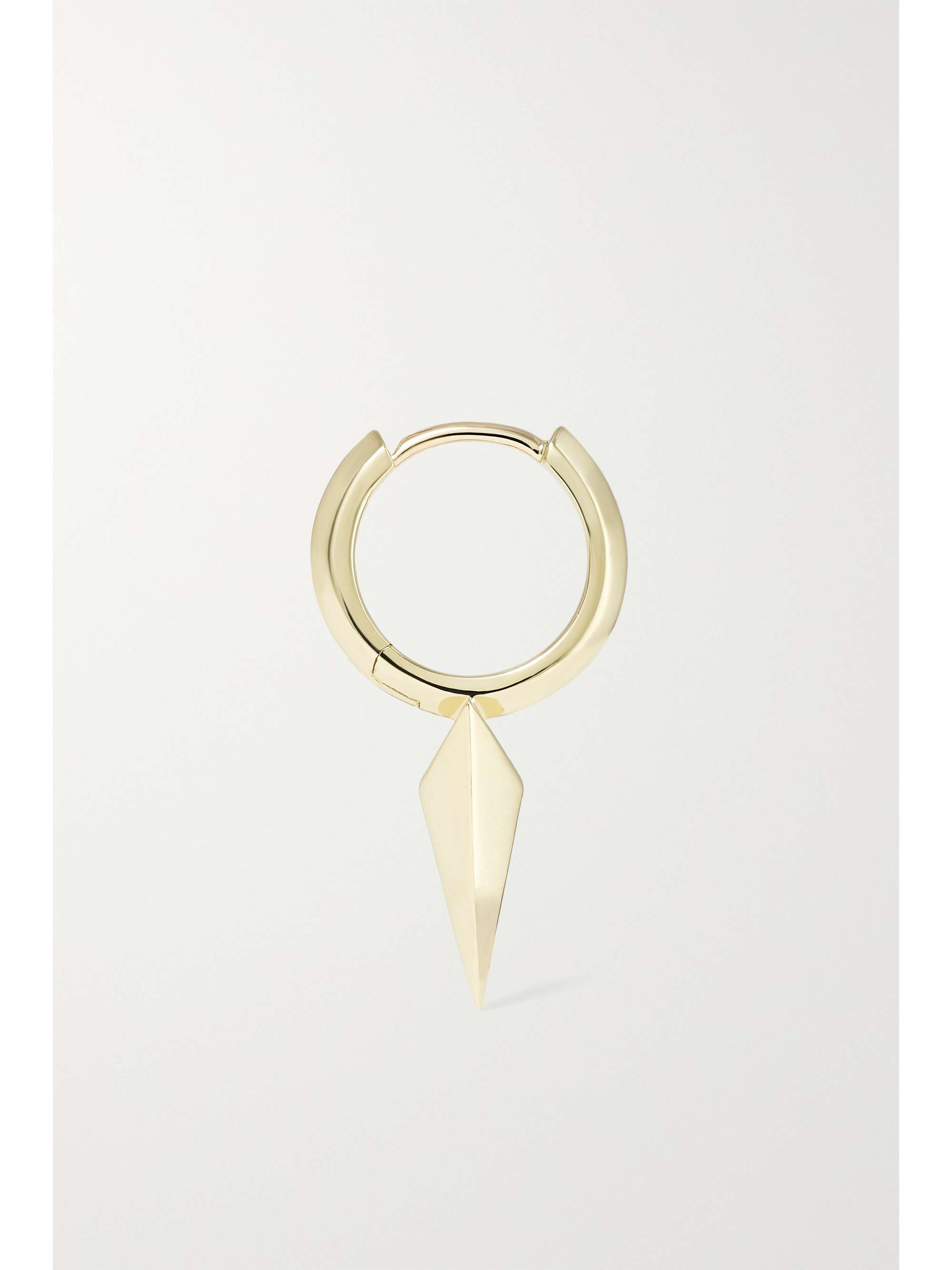 MARIA TASH Faceted Long Spike 8mm 14-karat gold single hoop earring