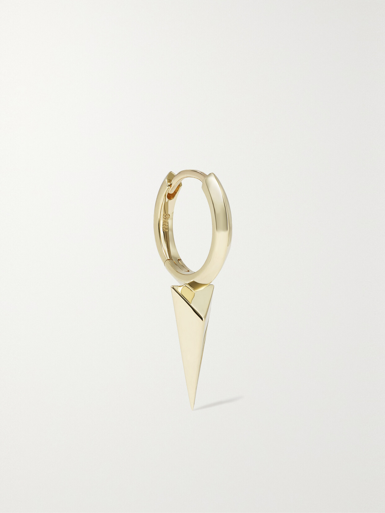 MARIA TASH - Faceted Long Spike 8mm 14-karat Gold Single Hoop Earring - one size