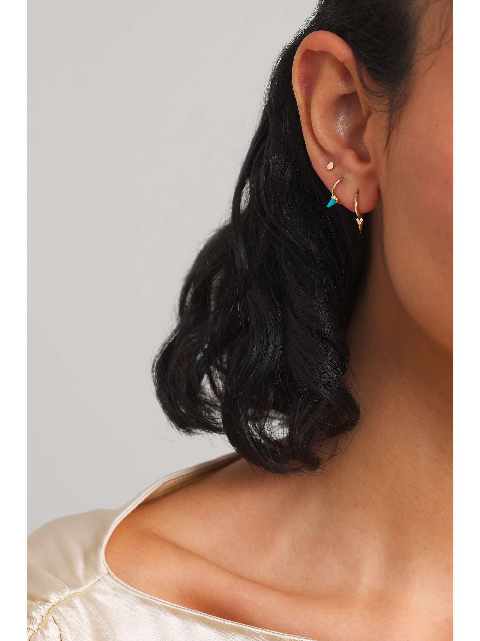 MARIA TASH Pear Threaded 14-karat rose gold single earring