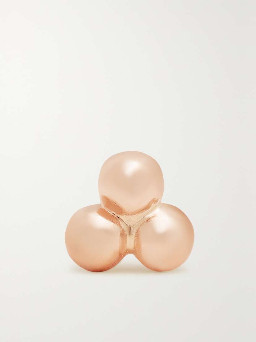 MARIA TASH 3.5mm Ball Trinity Threaded Stud 14-karat Rose Gold Single Earring