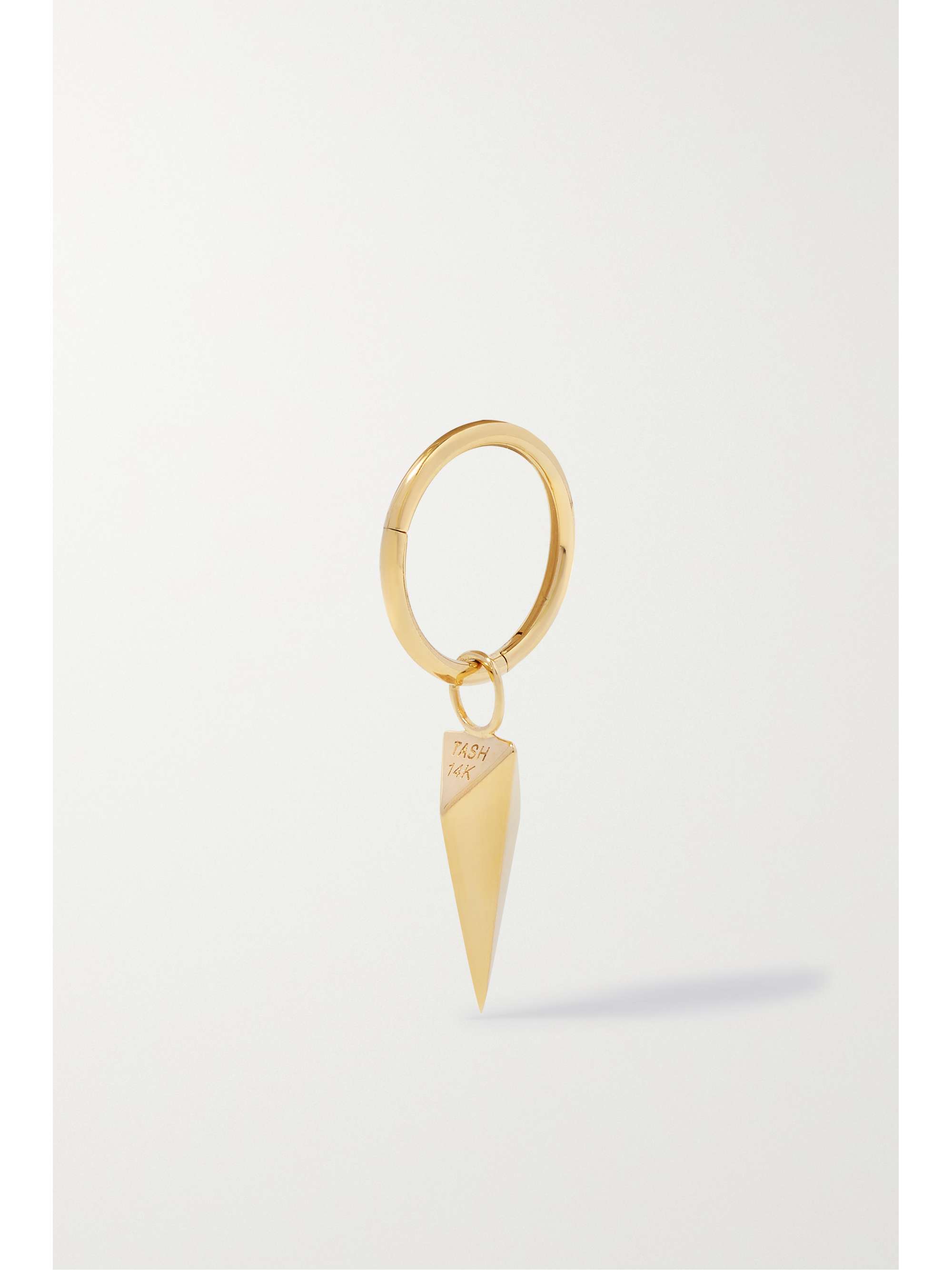 MARIA TASH Faceted Spike 14-karat gold hoop single earring