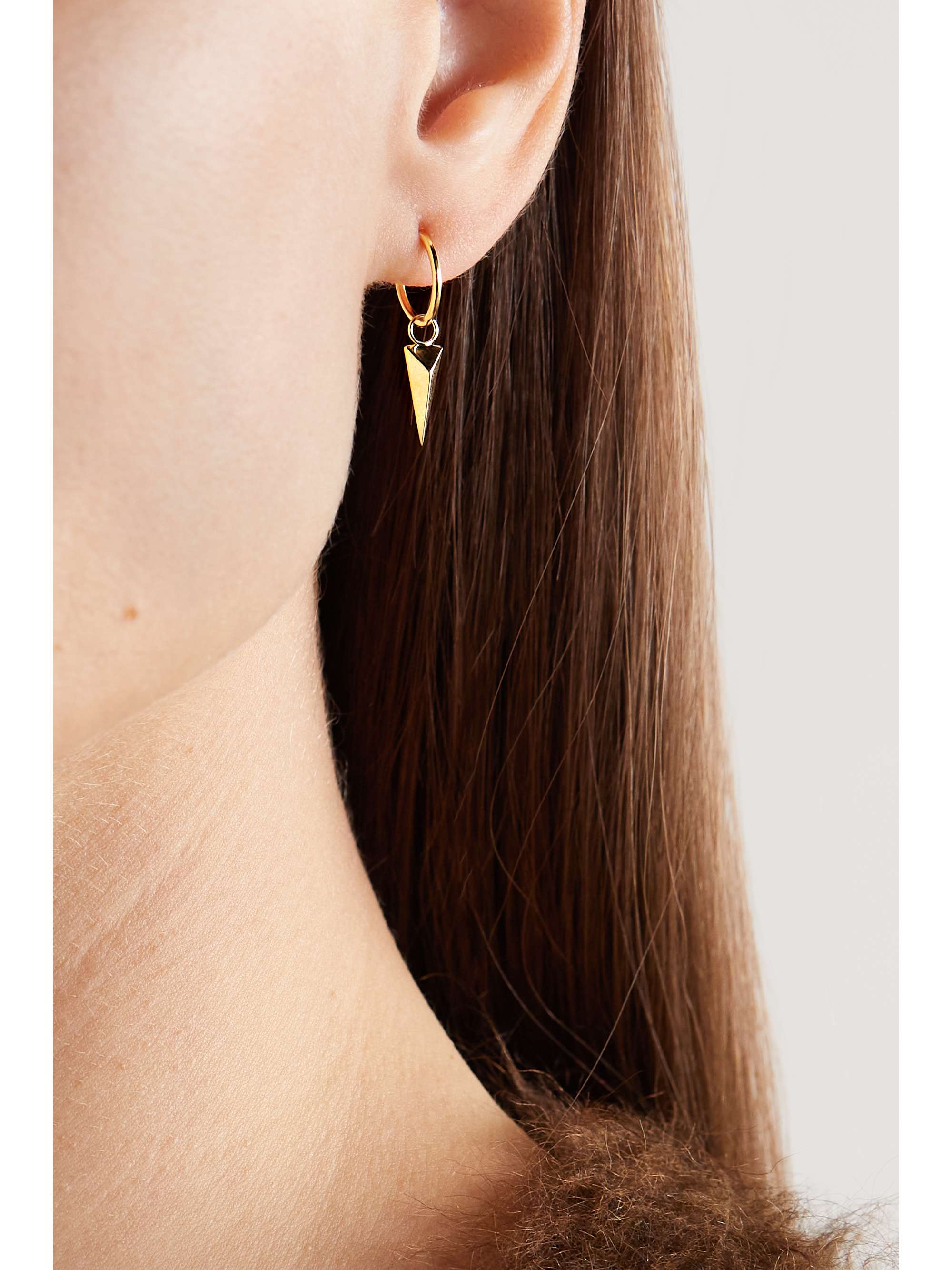MARIA TASH Faceted Spike 14-karat gold hoop single earring