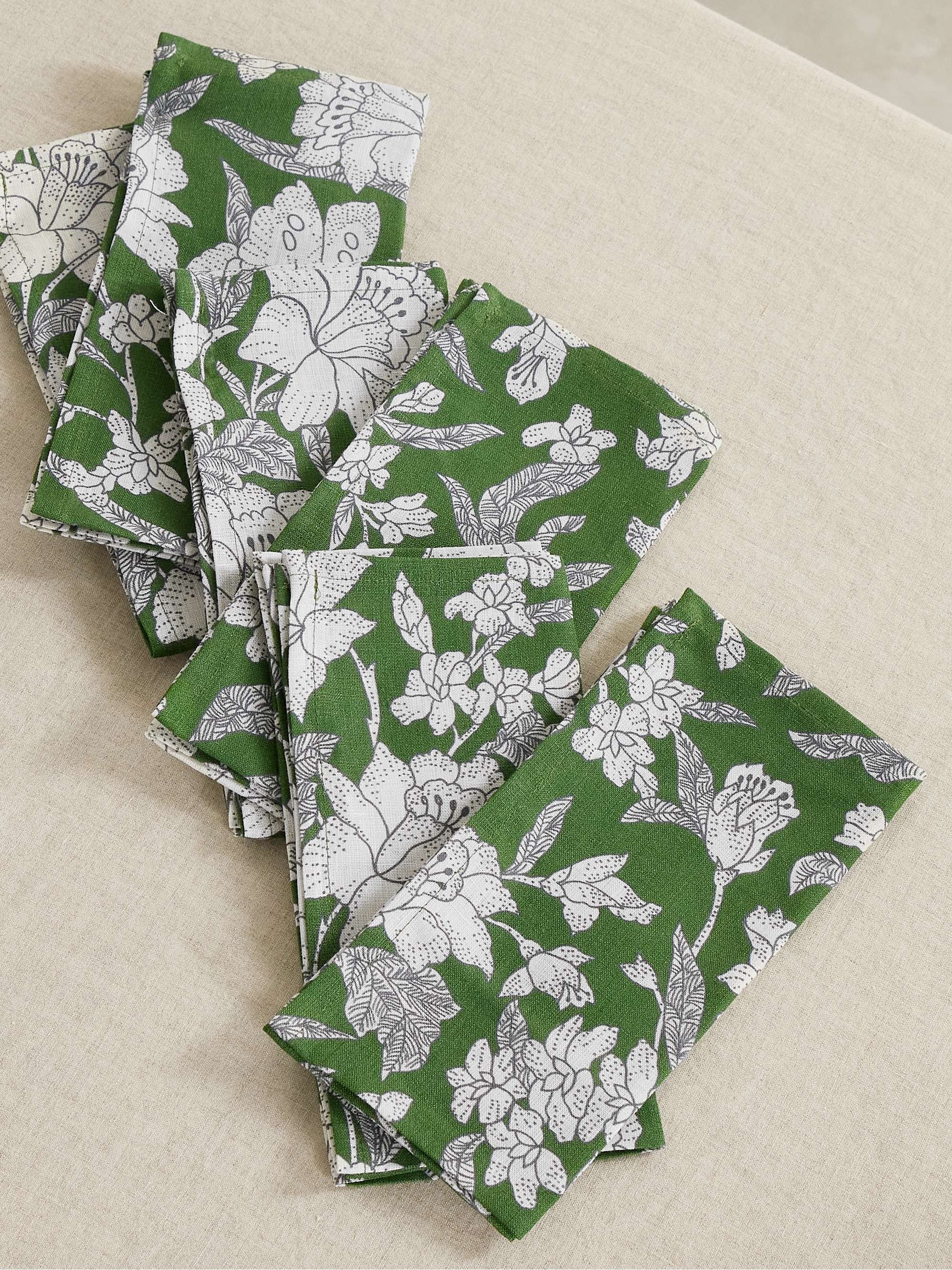 LA DOUBLEJ Set of six floral-print linen napkins