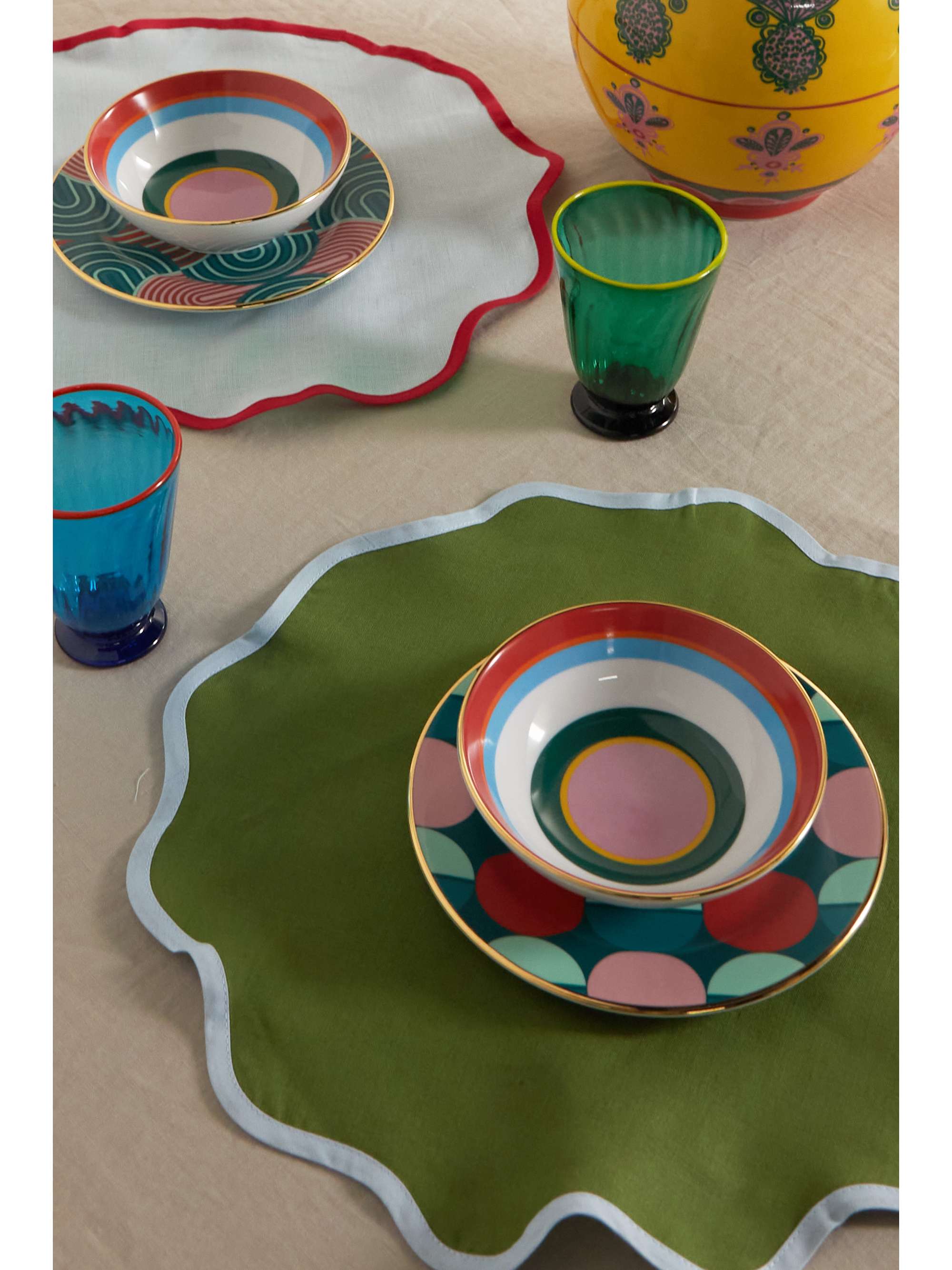 LA DOUBLEJ Set of four linen placemats NETAPORTER