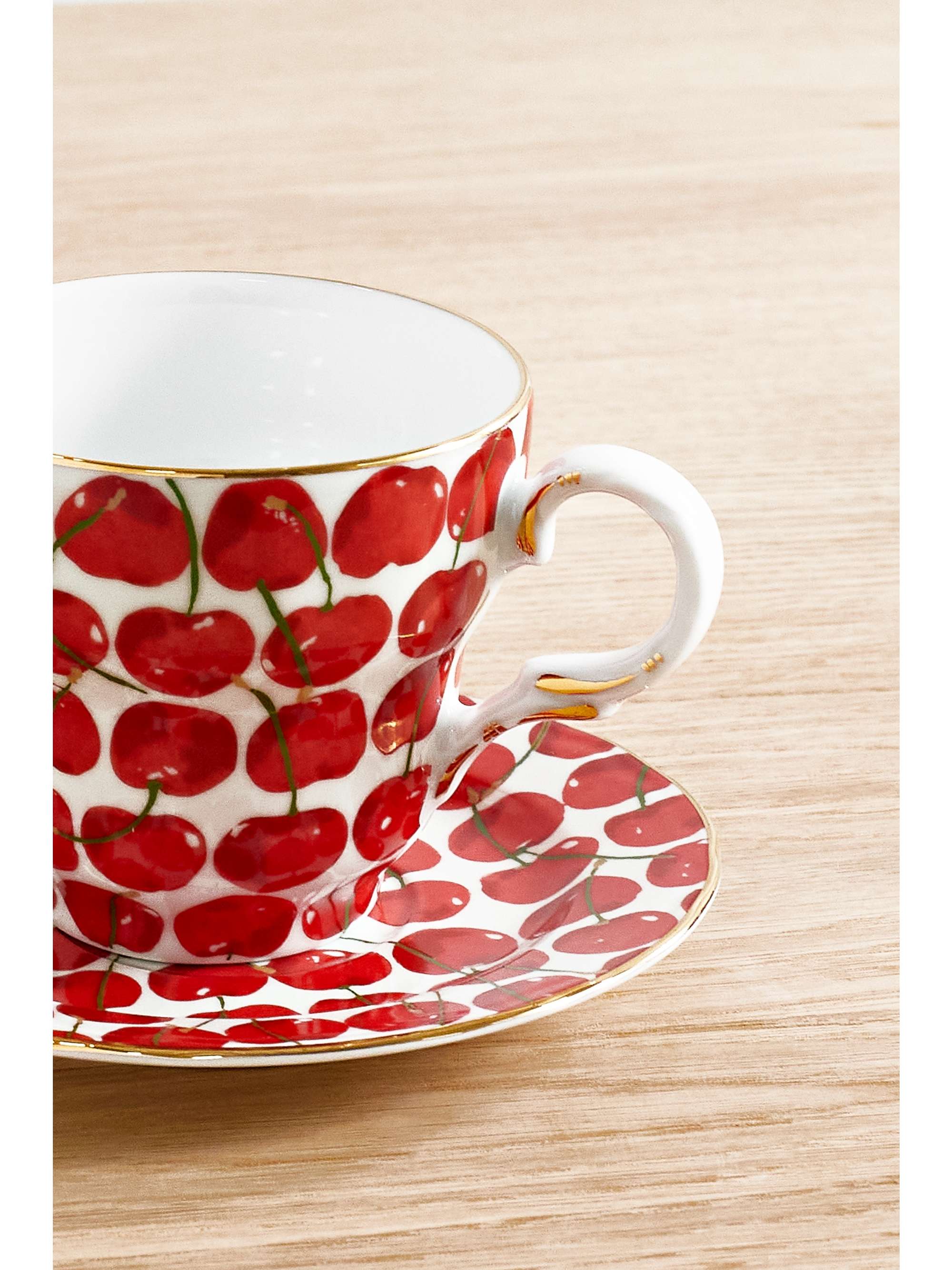 LA DOUBLEJ Set de deux tasses et soucoupes en porcelaine Big Mama