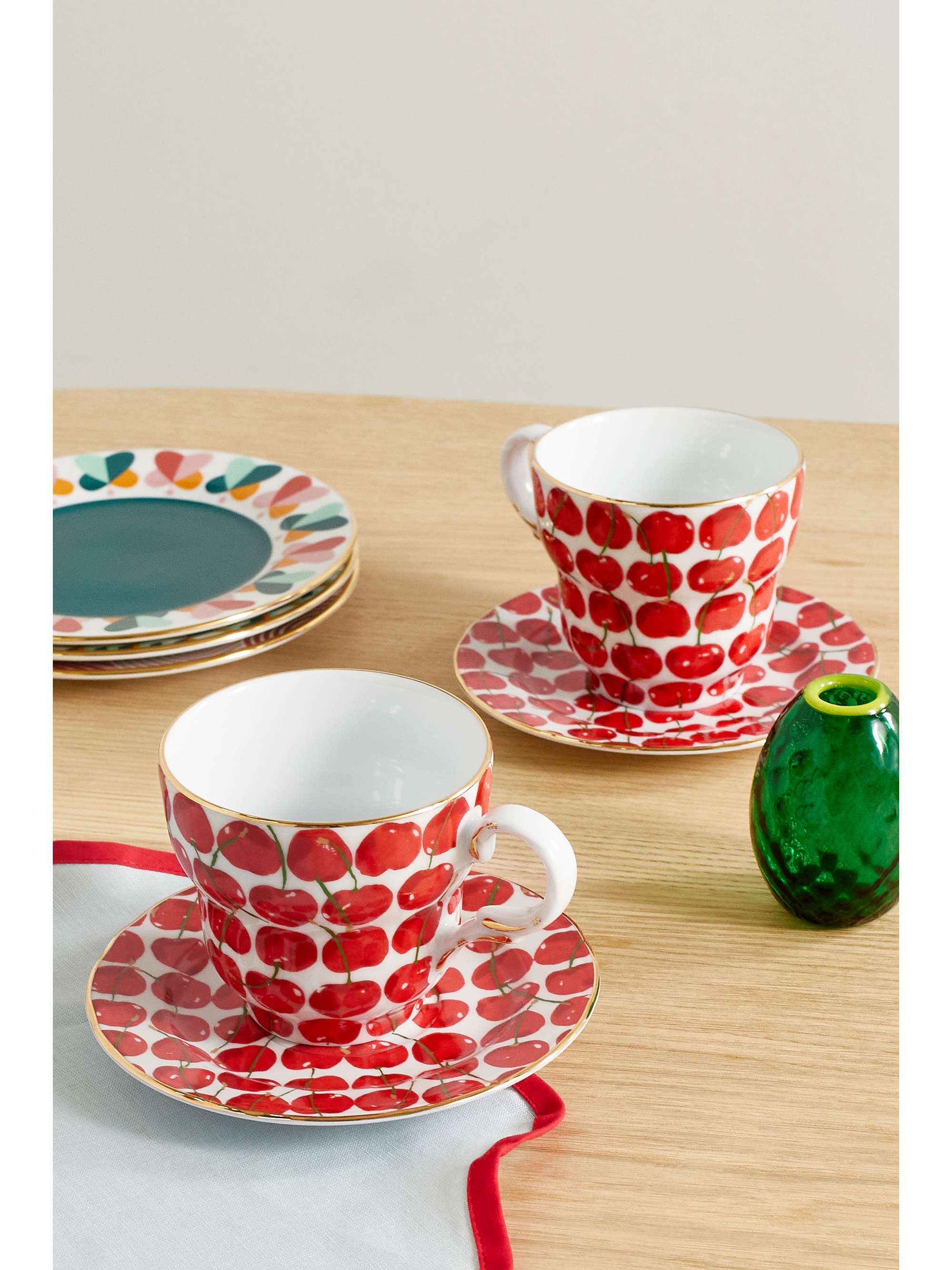 LA DOUBLEJ Set de deux tasses et soucoupes en porcelaine Big Mama