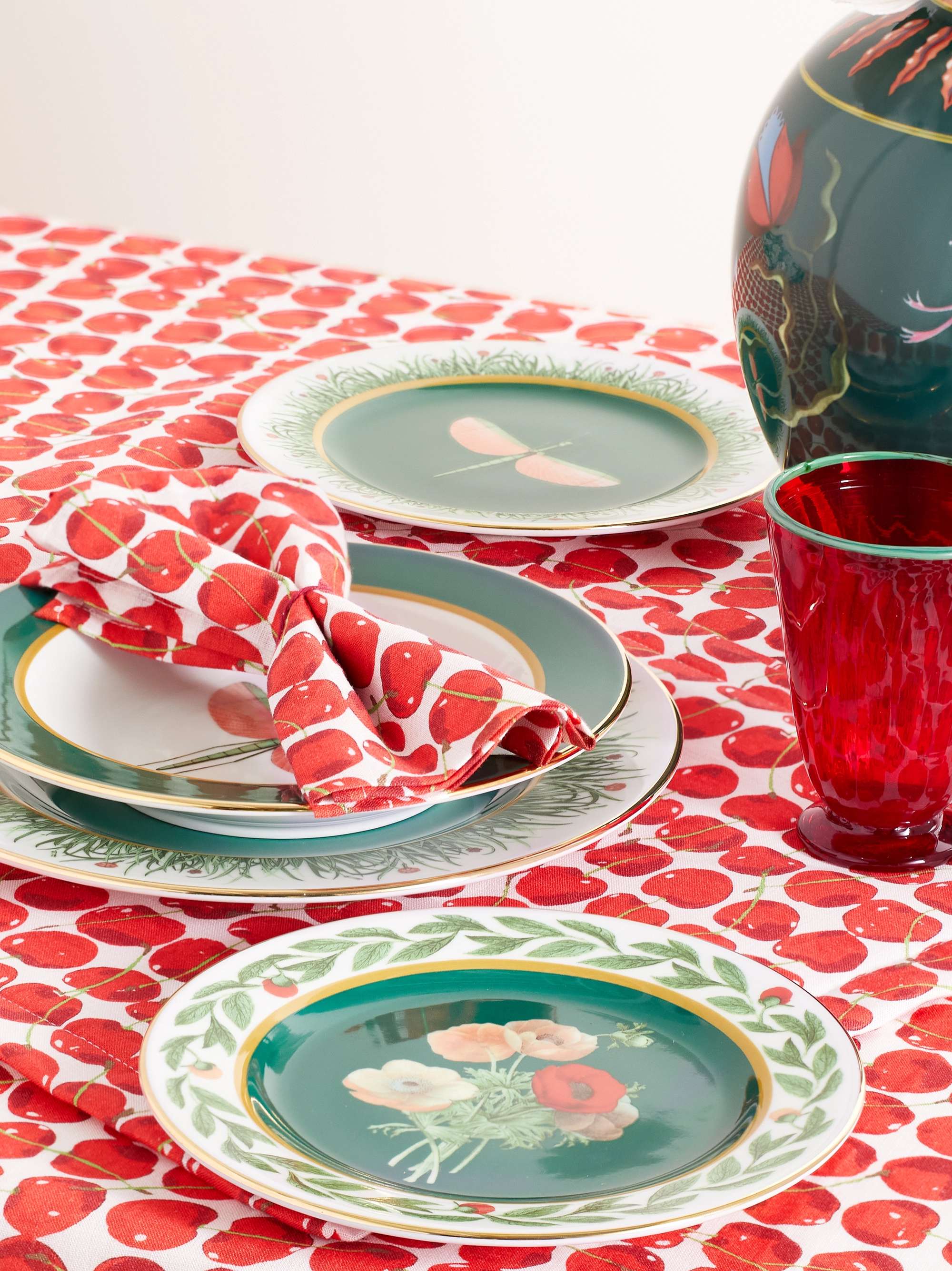 LA DOUBLEJ Large printed linen tablecloth