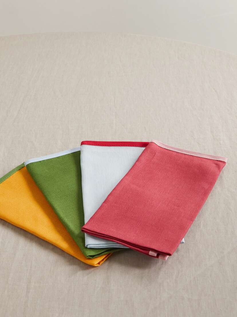 La DoubleJ Set Of Four Large Linen Napkins