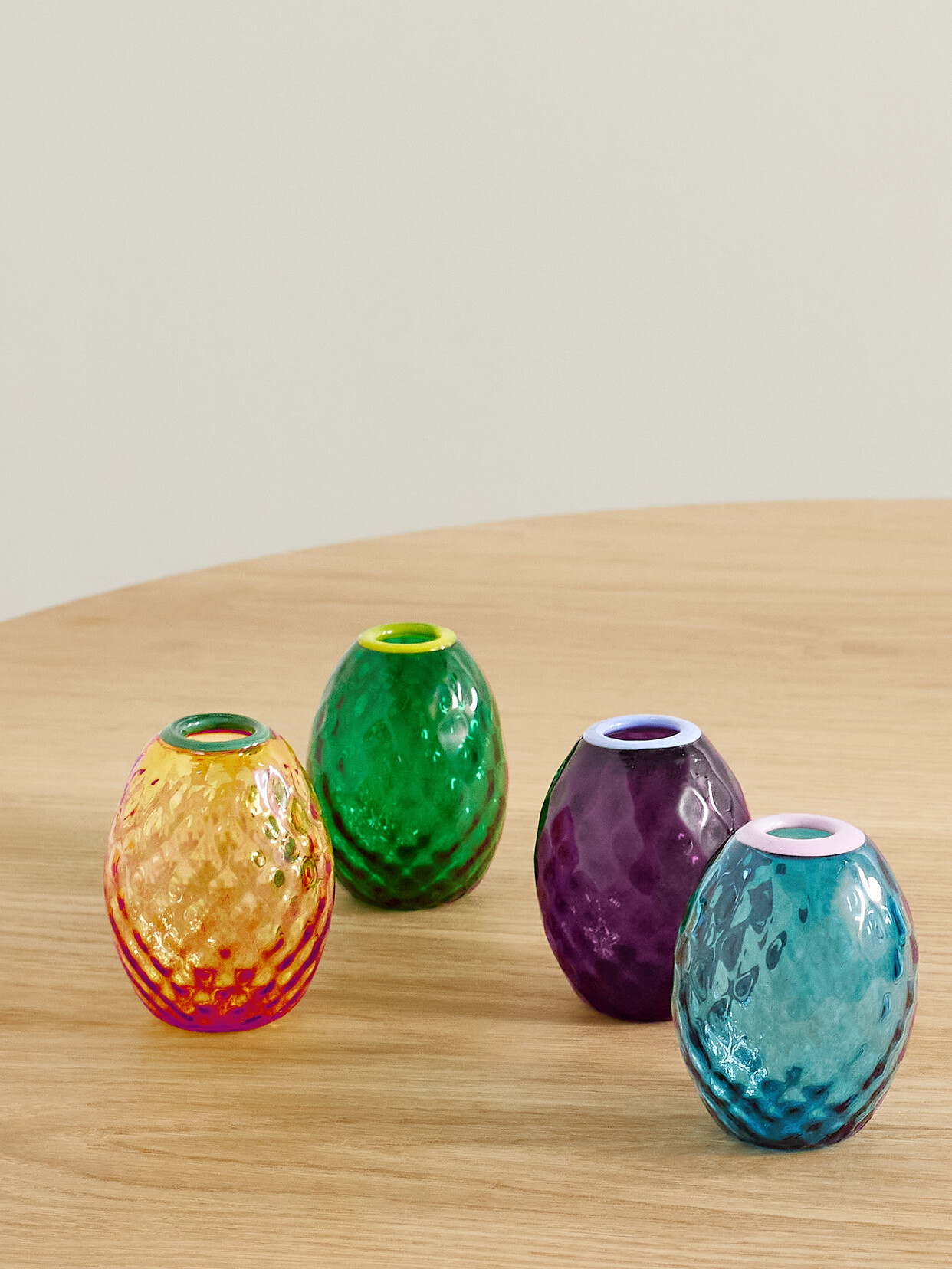 LA DOUBLEJ BABY EGG SET OF FOUR MURANO GLASS VASES