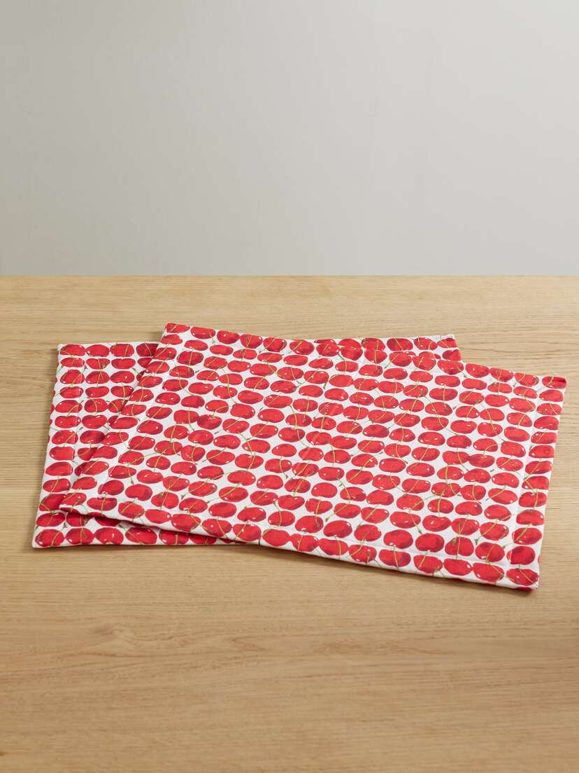 La DoubleJ Set Of Two Printed Linen Placemats