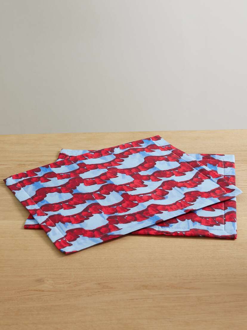 La DoubleJ Set Of Two Printed Linen Placemats