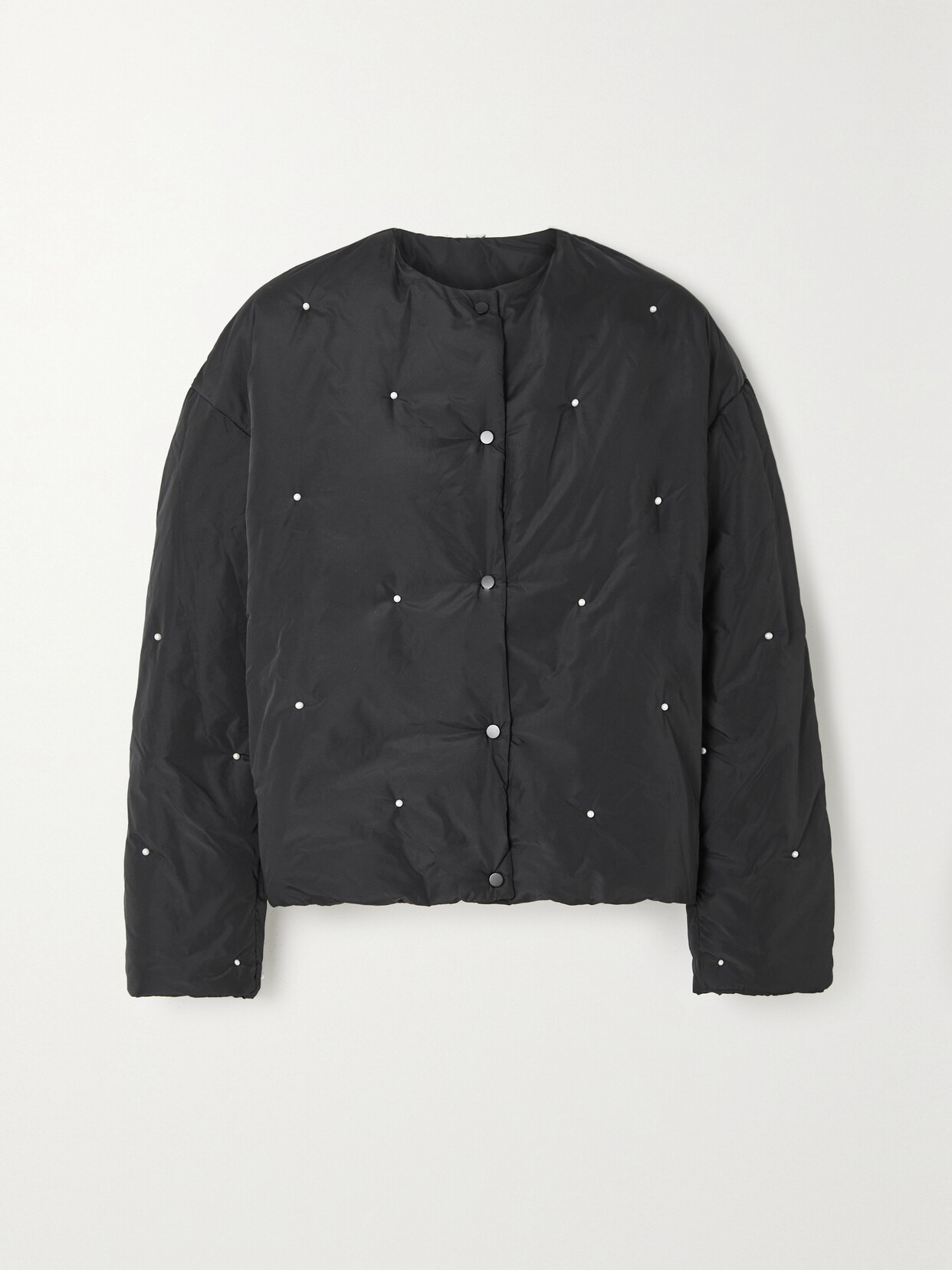 Sleeper - + Net Sustain Pearl-embellished Padded Recycled-shell Jacket - Black