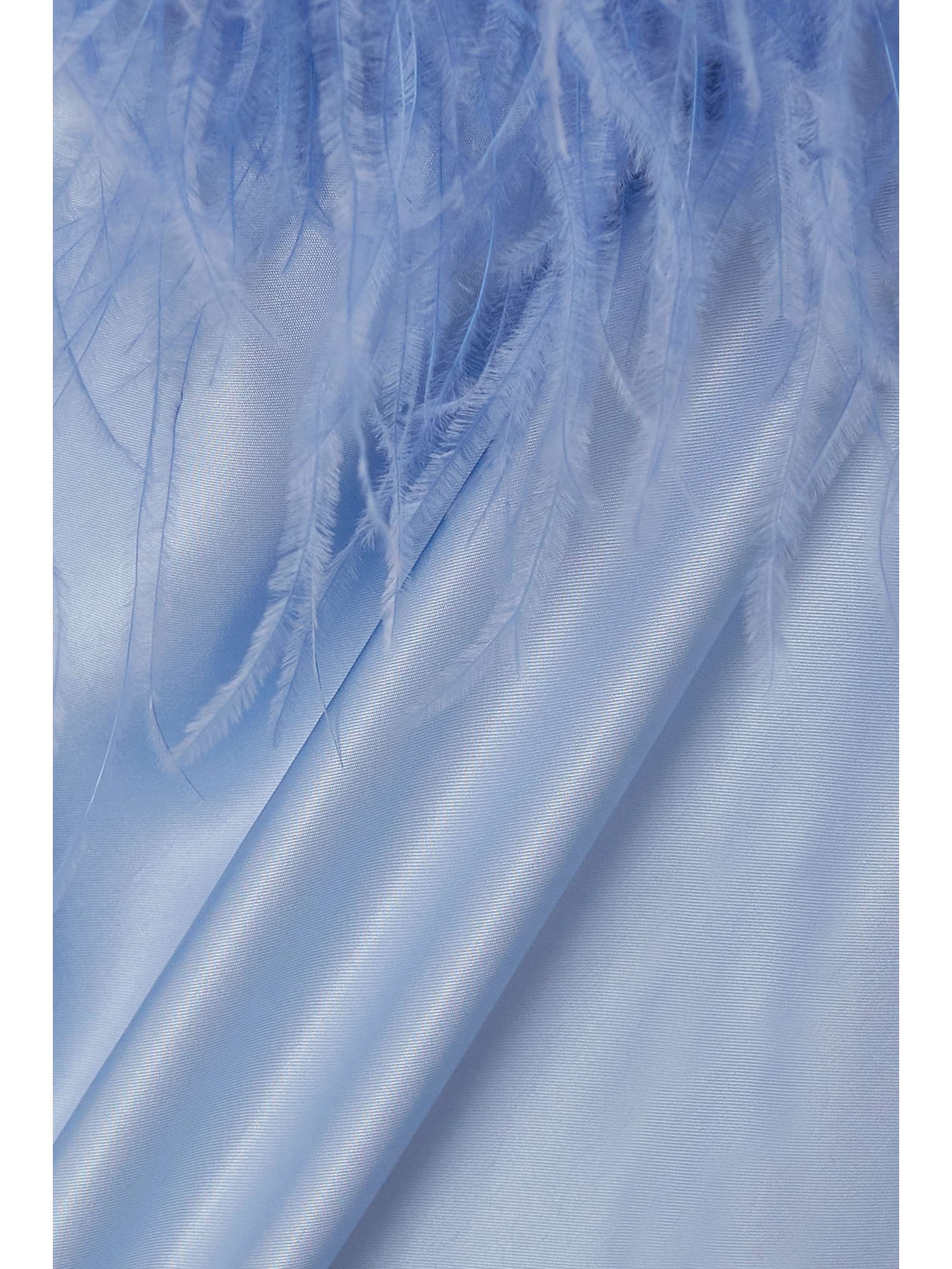 SLEEPER + NET SUSTAIN Boheme feather-trimmed LENZING ECOVERO satin chemise