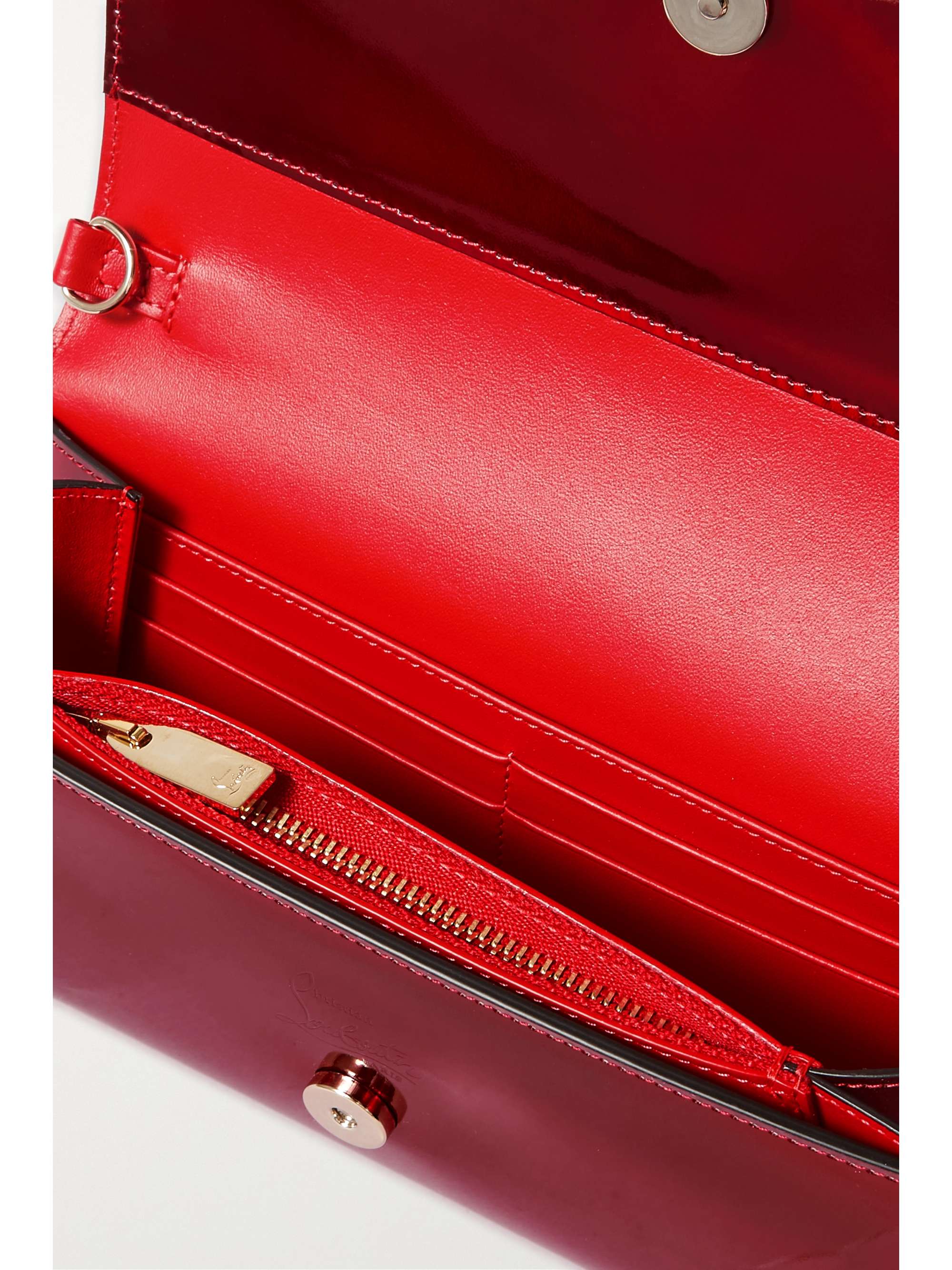 CHRISTIAN LOUBOUTIN Loubi54 embellished metallic leather shoulder bag