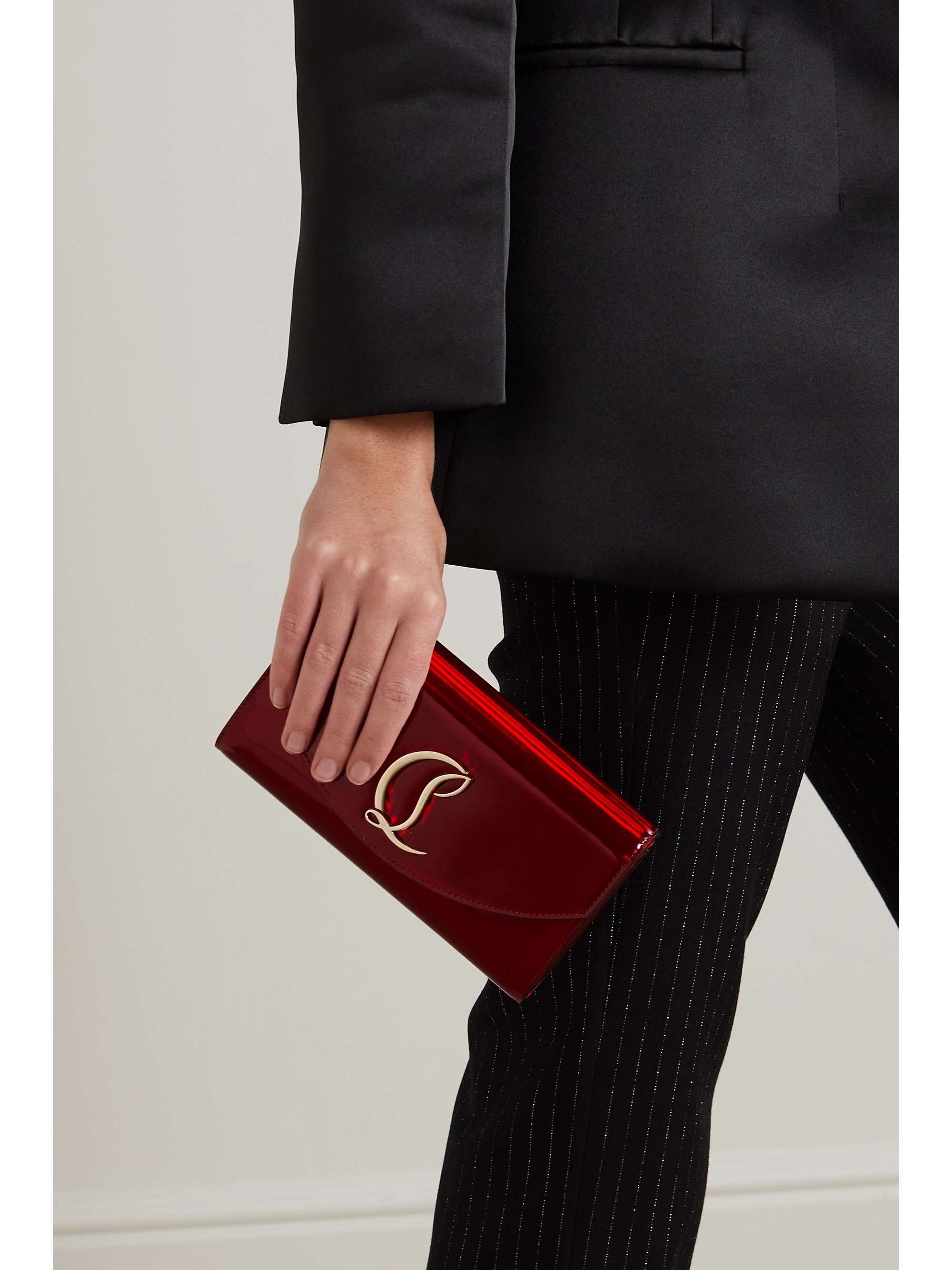 CHRISTIAN LOUBOUTIN Loubi54 embellished metallic leather shoulder bag
