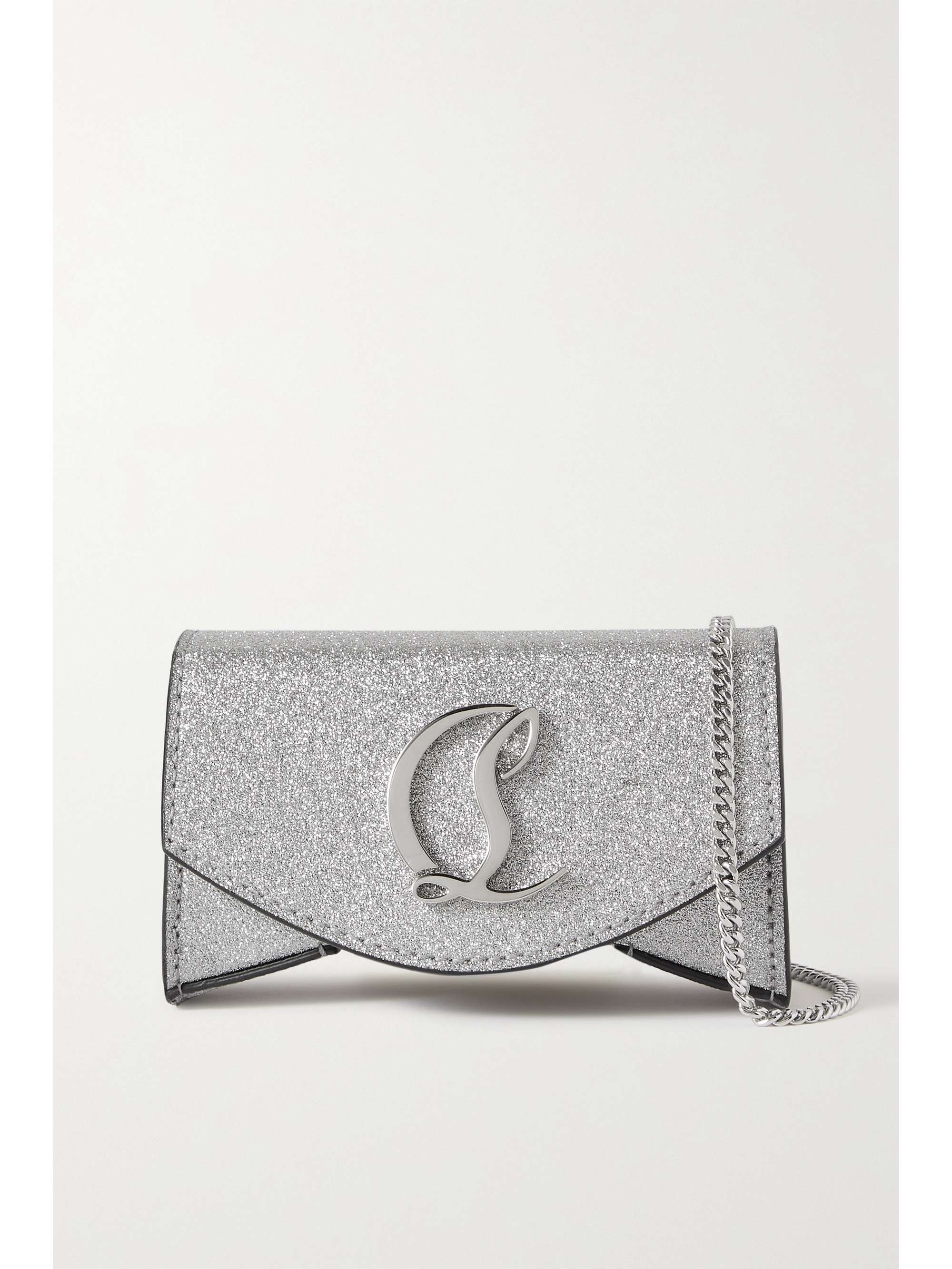 Christian Louboutin Loubi54 Glitter Leather Clutch Bag