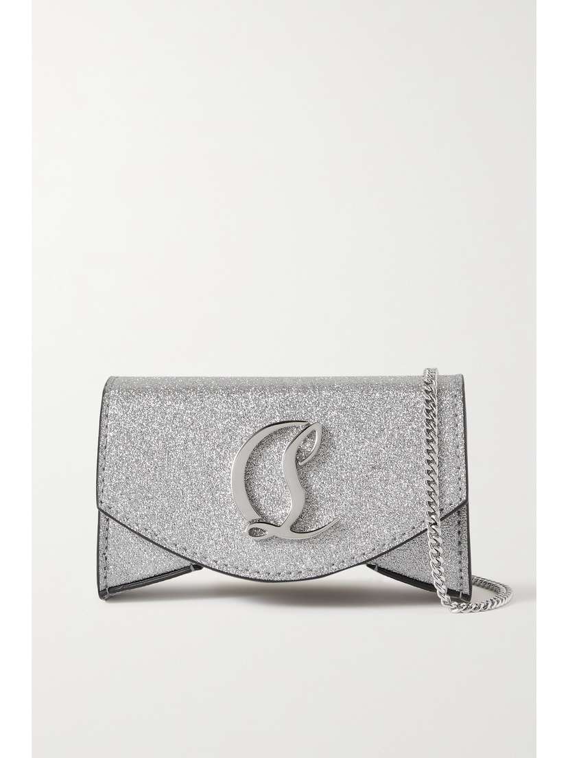 Christian Louboutin Loubi54 Glittered Leather Shoulder Bag
