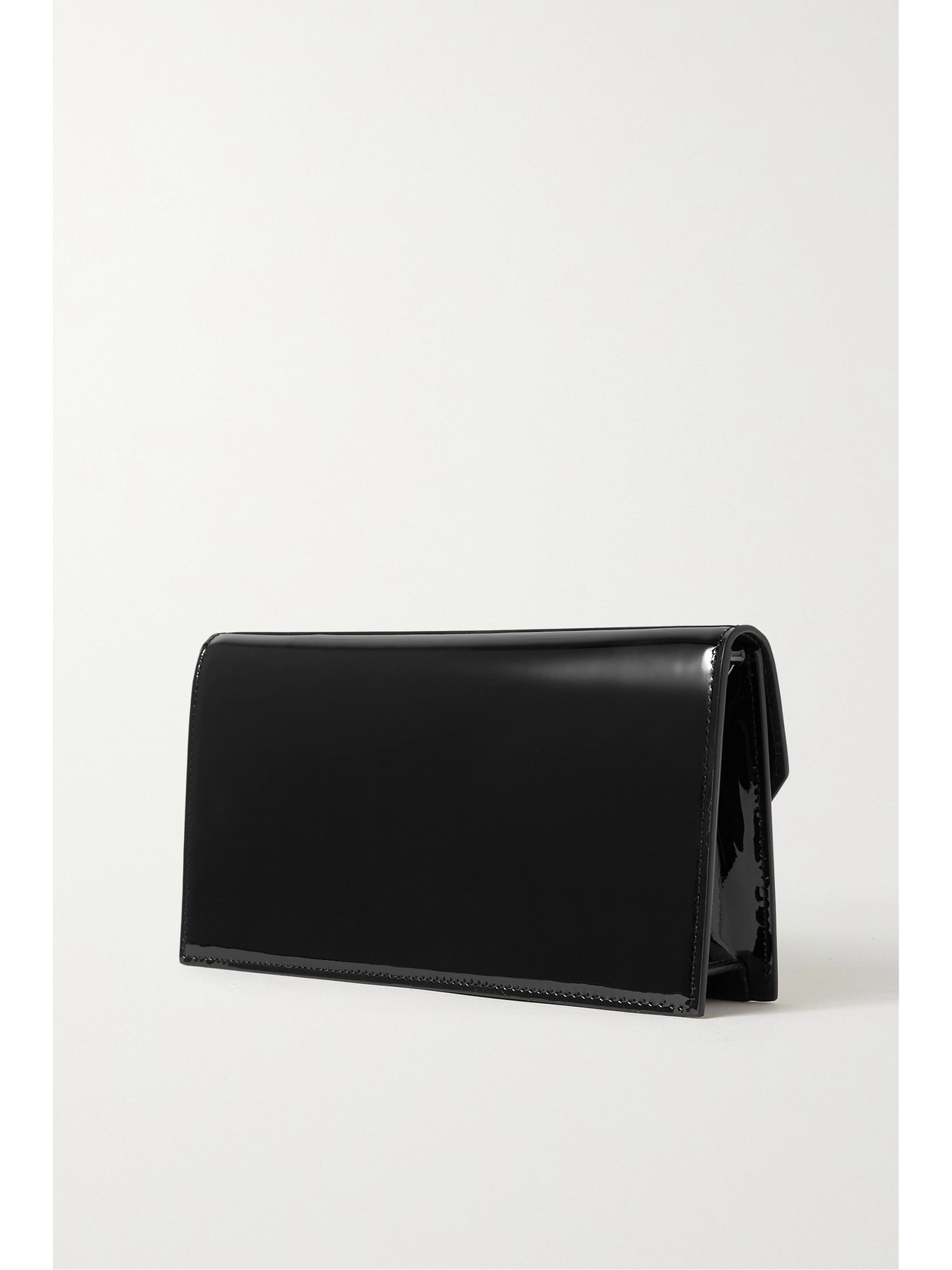 Christian Louboutin Loubi54 Embellished Patent-leather Shoulder Bag In Black