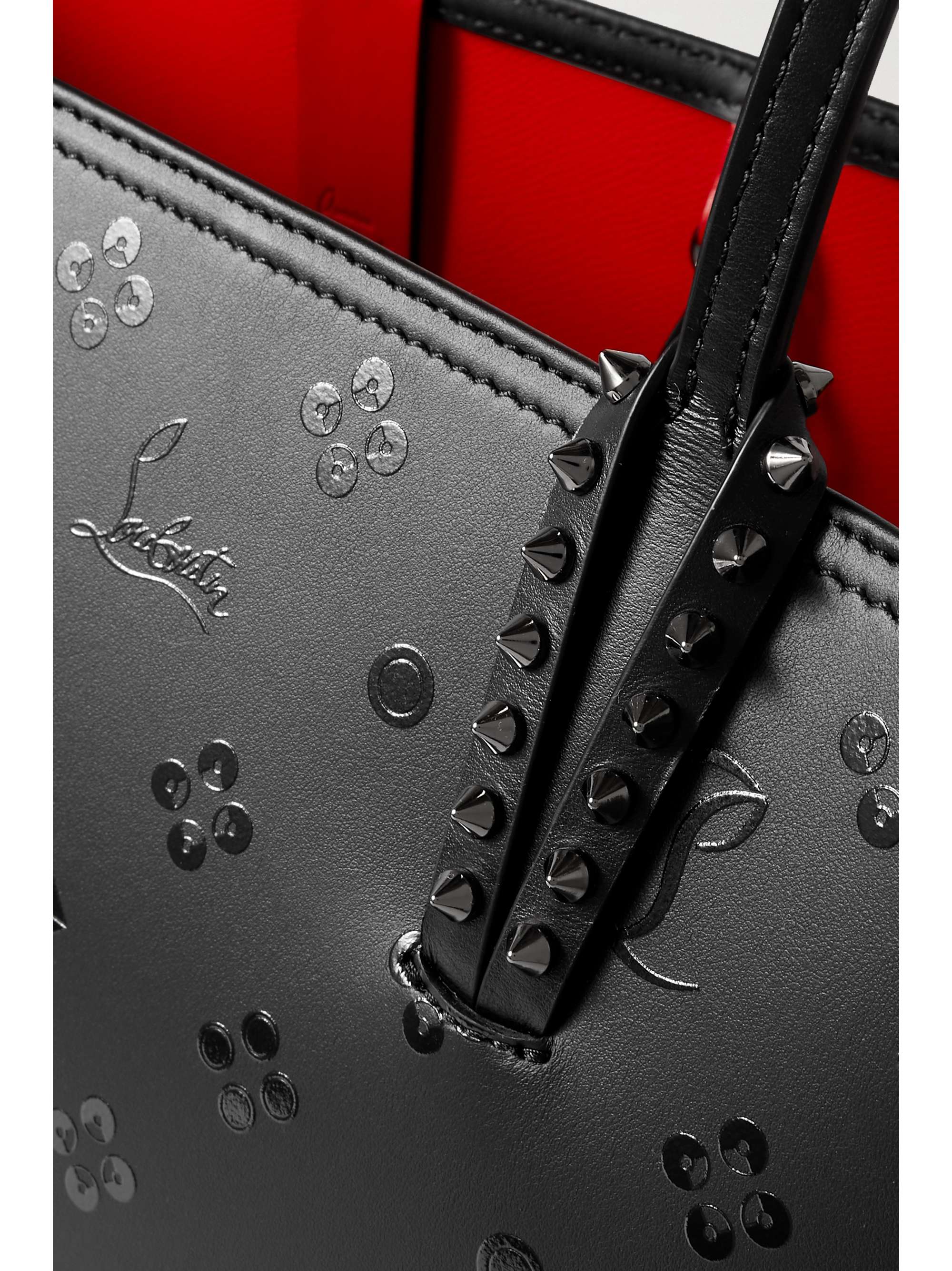 CHRISTIAN LOUBOUTIN Cabata Loubinsky spiked printed leather tote