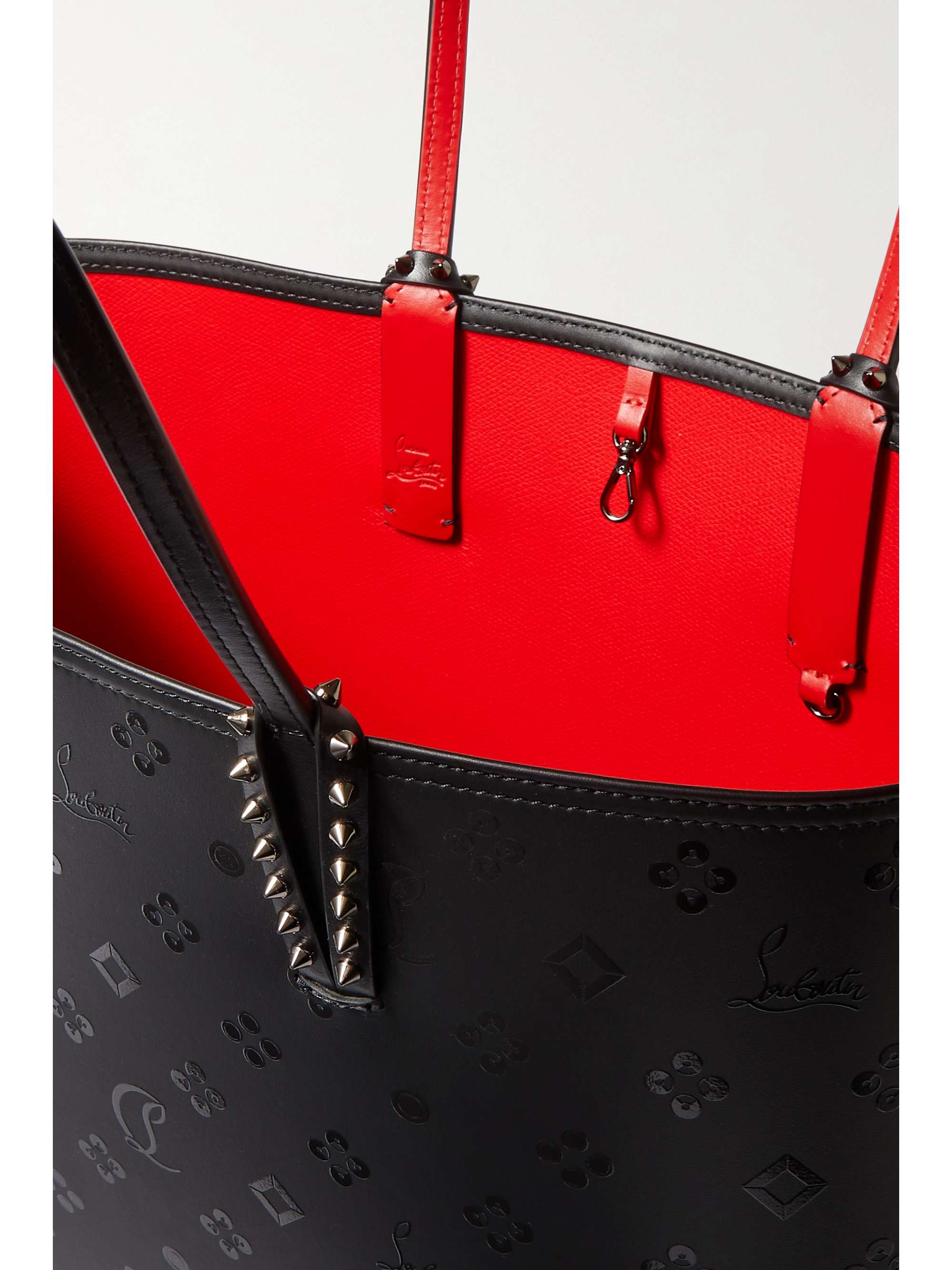 CHRISTIAN LOUBOUTIN Cabata Loubinsky spiked printed leather tote