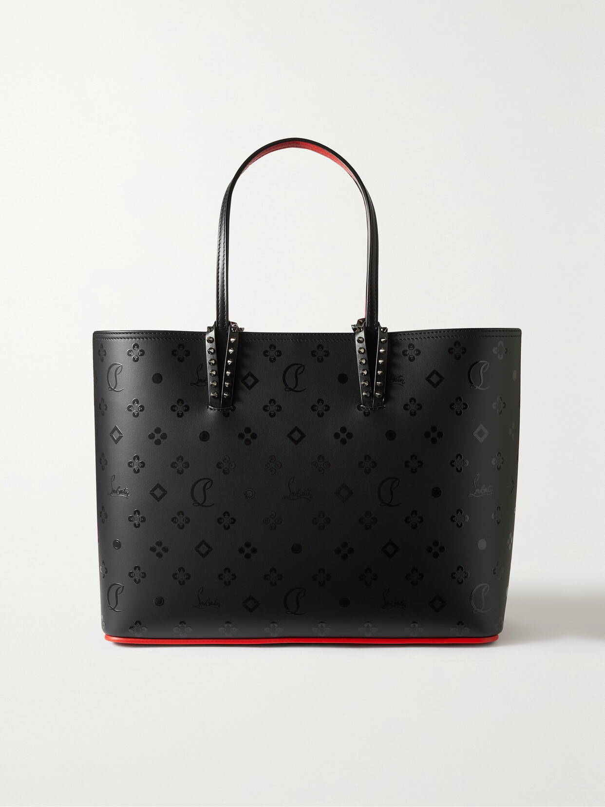 Christian Louboutin - Cabata Loubinsky Spiked Printed Leather Tote - Black