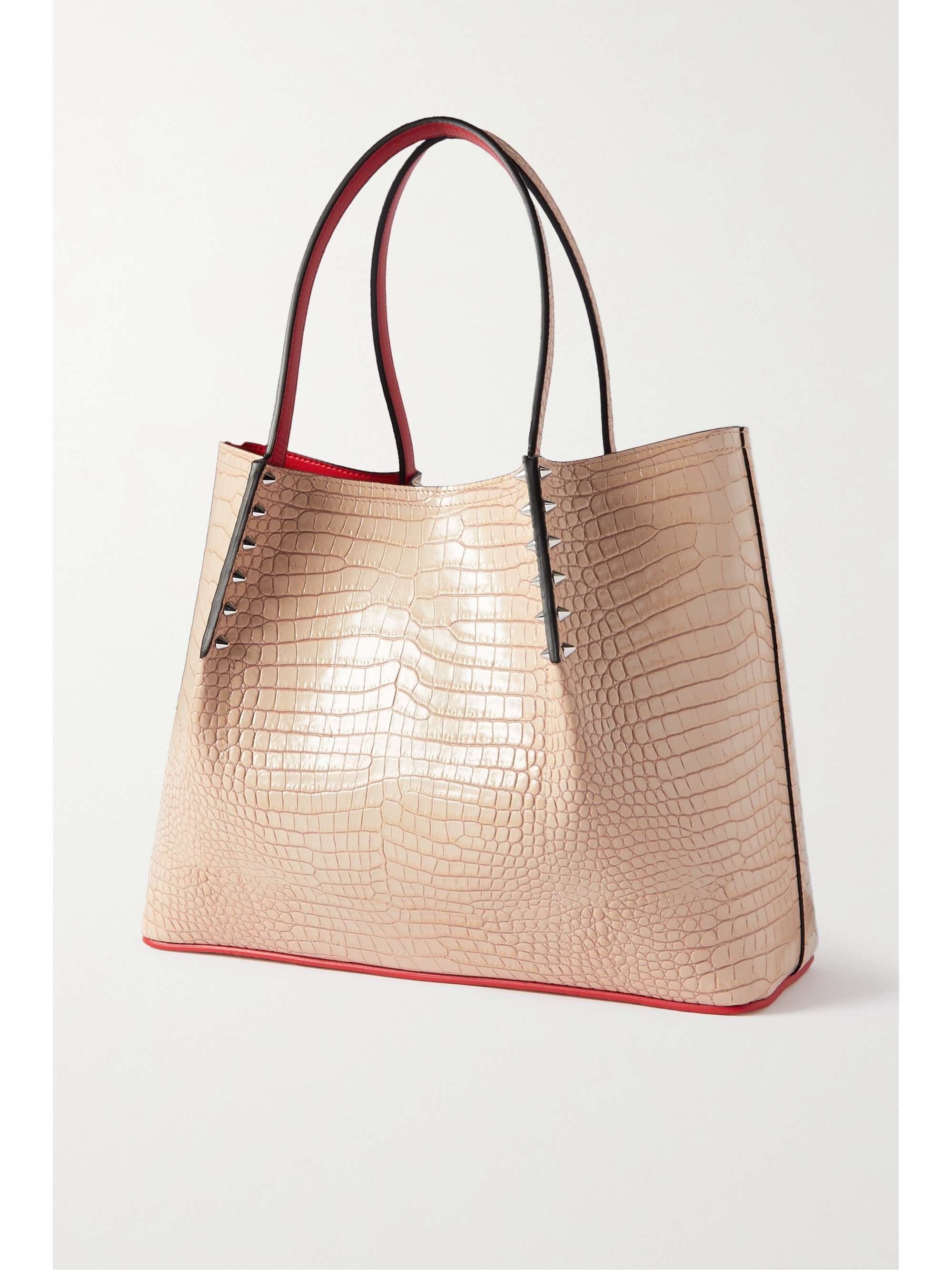 CHRISTIAN LOUBOUTIN Cabarock small embellished croc-effect patent-leather tote