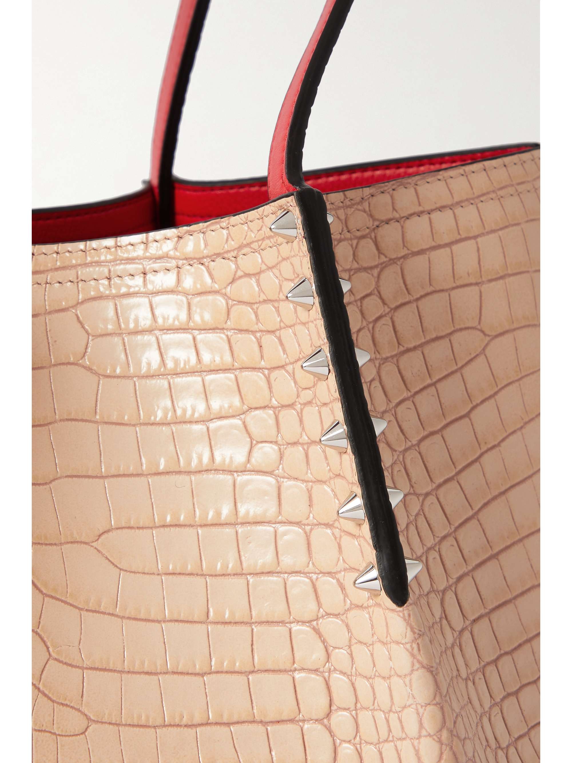 CHRISTIAN LOUBOUTIN Cabarock small embellished croc-effect patent-leather tote